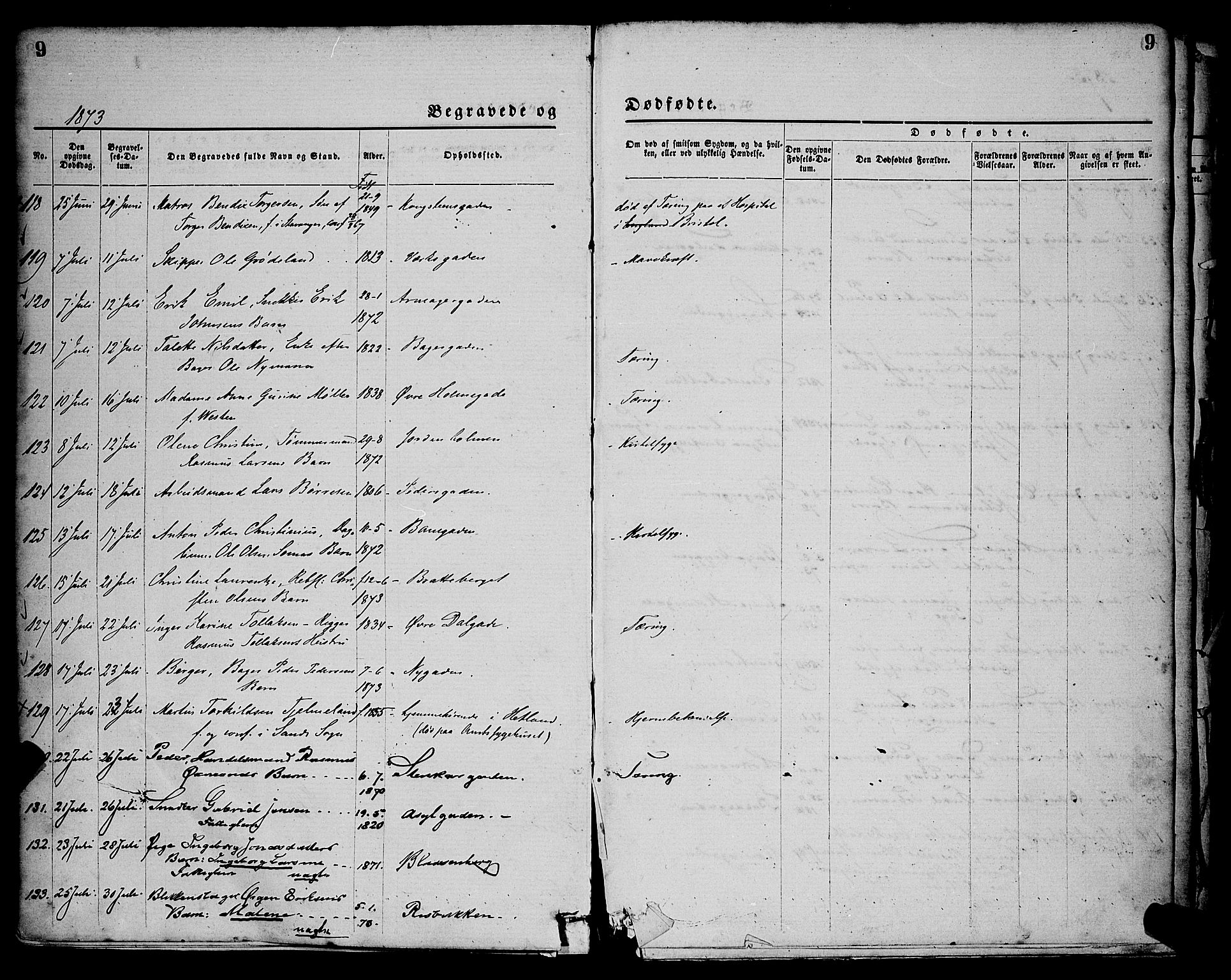 St. Petri sokneprestkontor, AV/SAST-A-101813/001/30/30BA/L0012: Parish register (official) no. A 12, 1873-1878, p. 9