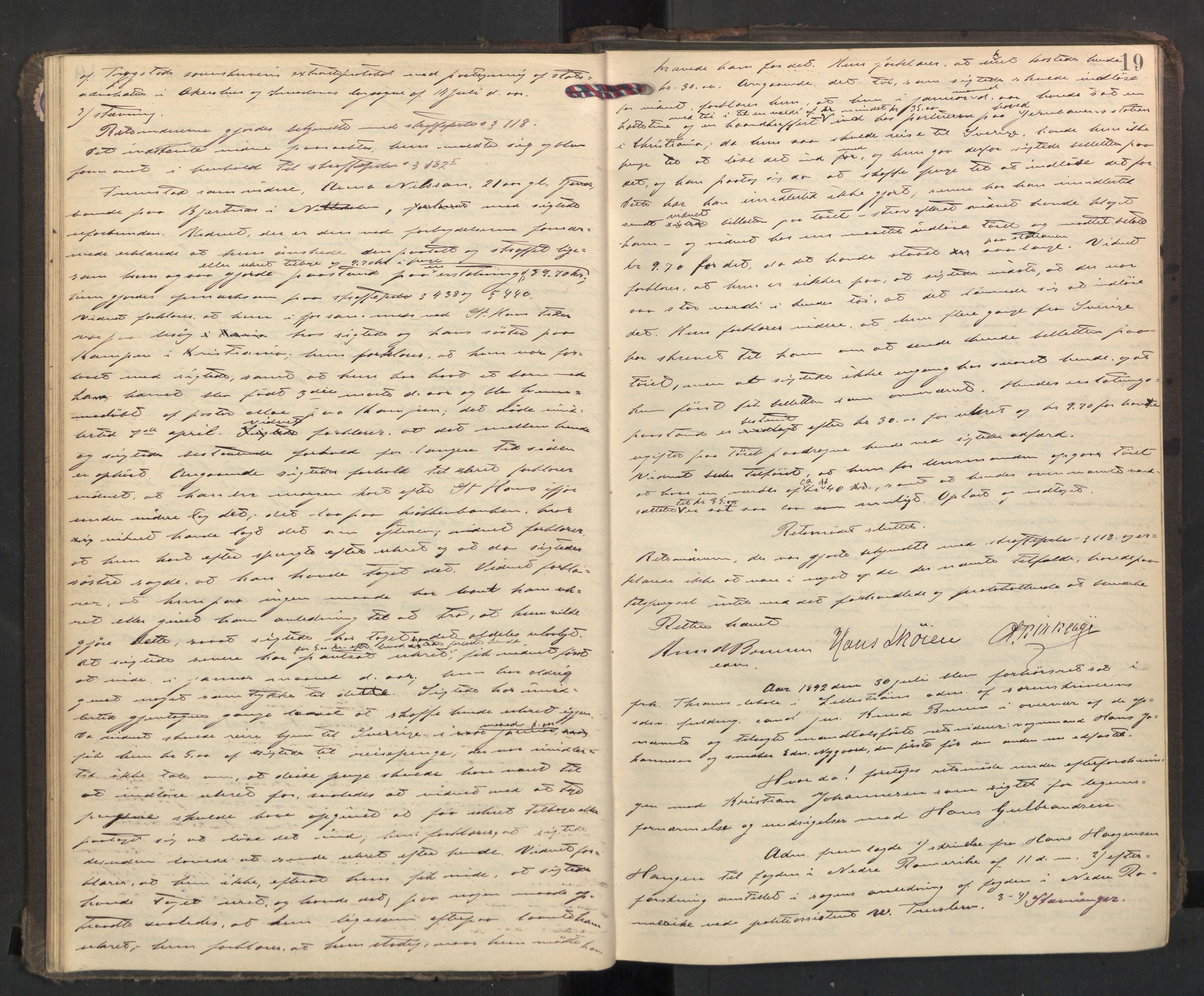 Nedre Romerike sorenskriveri, AV/SAO-A-10469/F/Fc/L0038: Ekstrarettsprotokoll, 1892-1896, p. 18b-19a