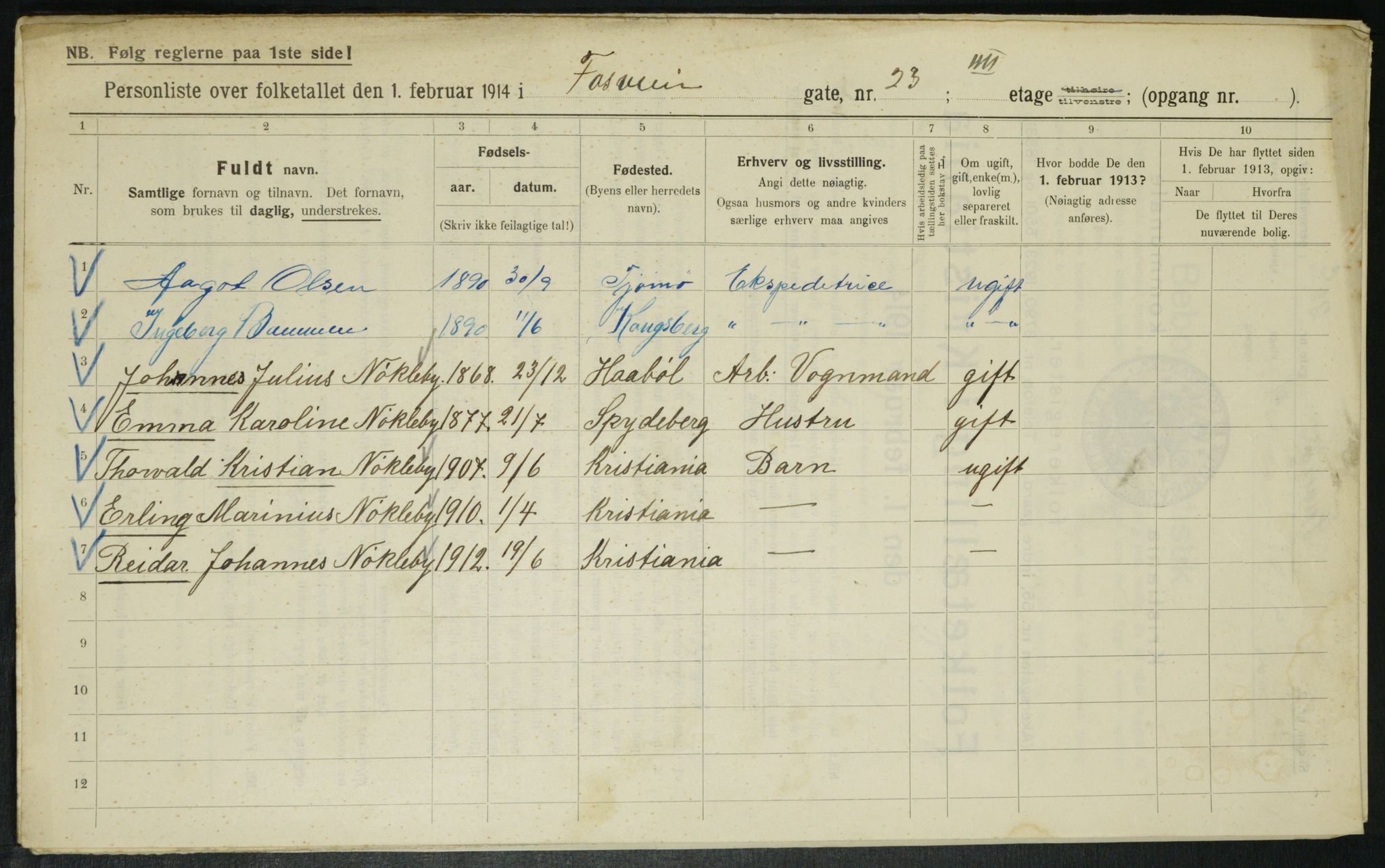 OBA, Municipal Census 1914 for Kristiania, 1914, p. 25442