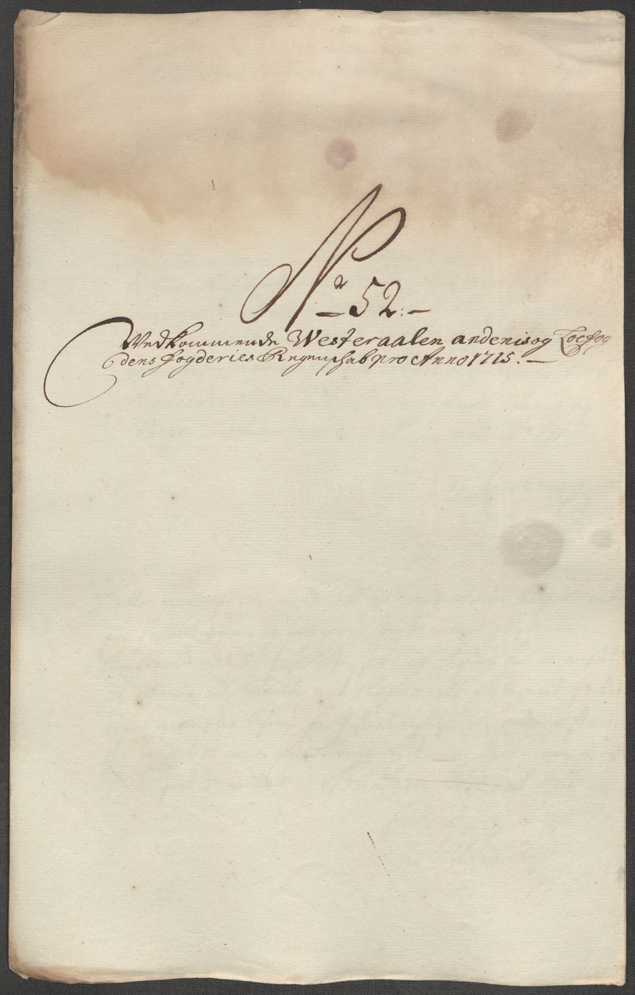 Rentekammeret inntil 1814, Reviderte regnskaper, Fogderegnskap, RA/EA-4092/R67/L4681: Fogderegnskap Vesterålen, Andenes og Lofoten, 1715, p. 236