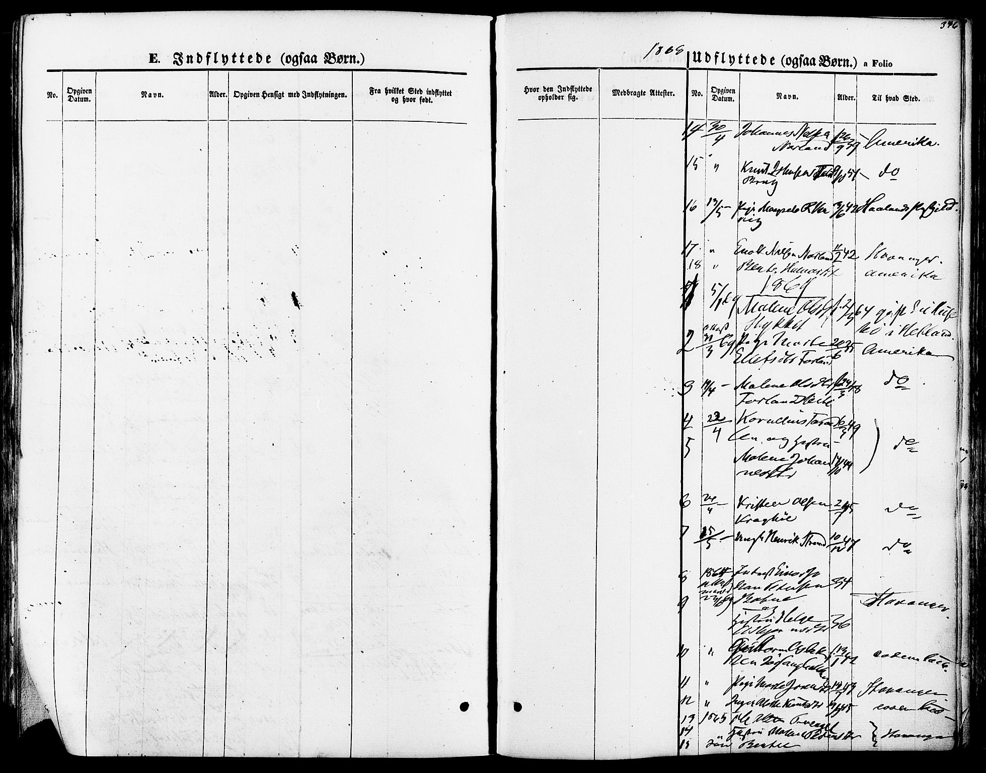 Strand sokneprestkontor, SAST/A-101828/H/Ha/Haa/L0007: Parish register (official) no. A 7, 1855-1881, p. 346