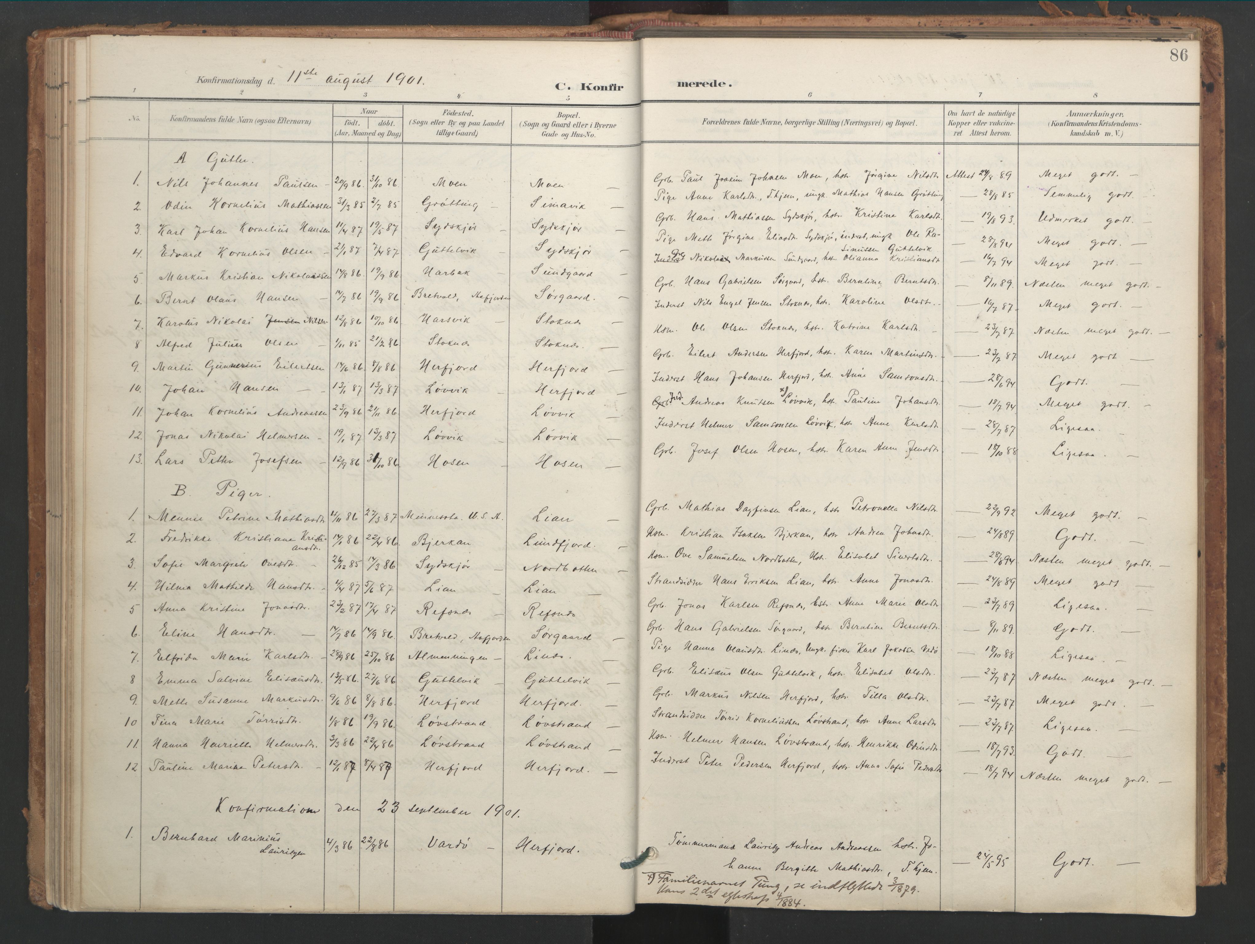 Ministerialprotokoller, klokkerbøker og fødselsregistre - Sør-Trøndelag, SAT/A-1456/656/L0693: Parish register (official) no. 656A02, 1894-1913, p. 86