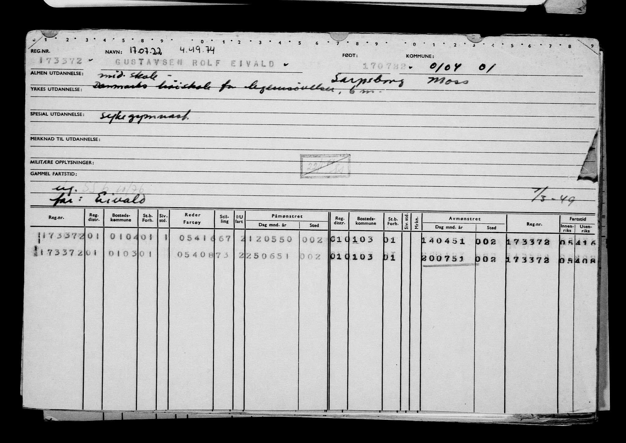 Direktoratet for sjømenn, AV/RA-S-3545/G/Gb/L0208: Hovedkort, 1922, p. 549