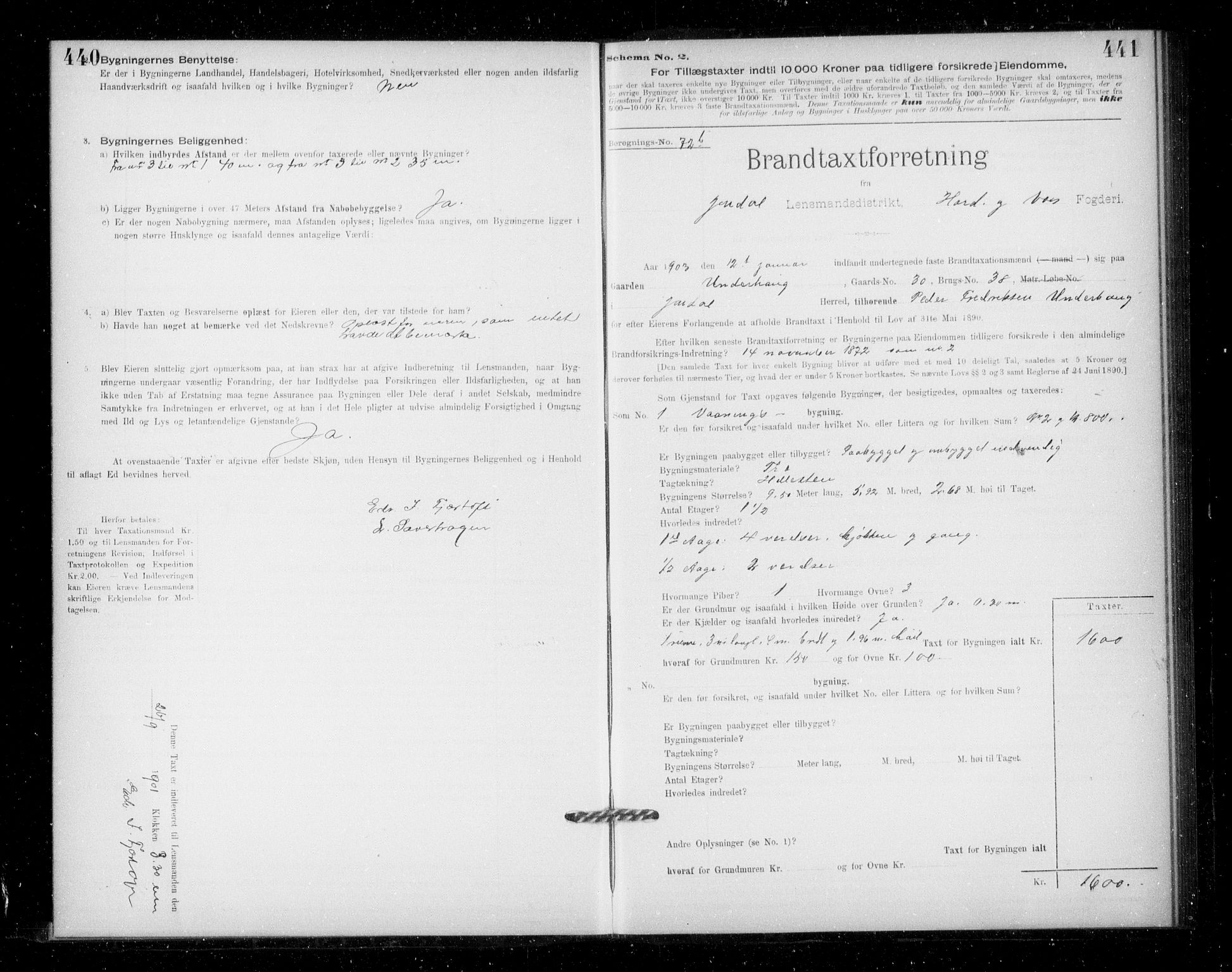 Lensmannen i Jondal, SAB/A-33101/0012/L0005: Branntakstprotokoll, skjematakst, 1894-1951, p. 440-441