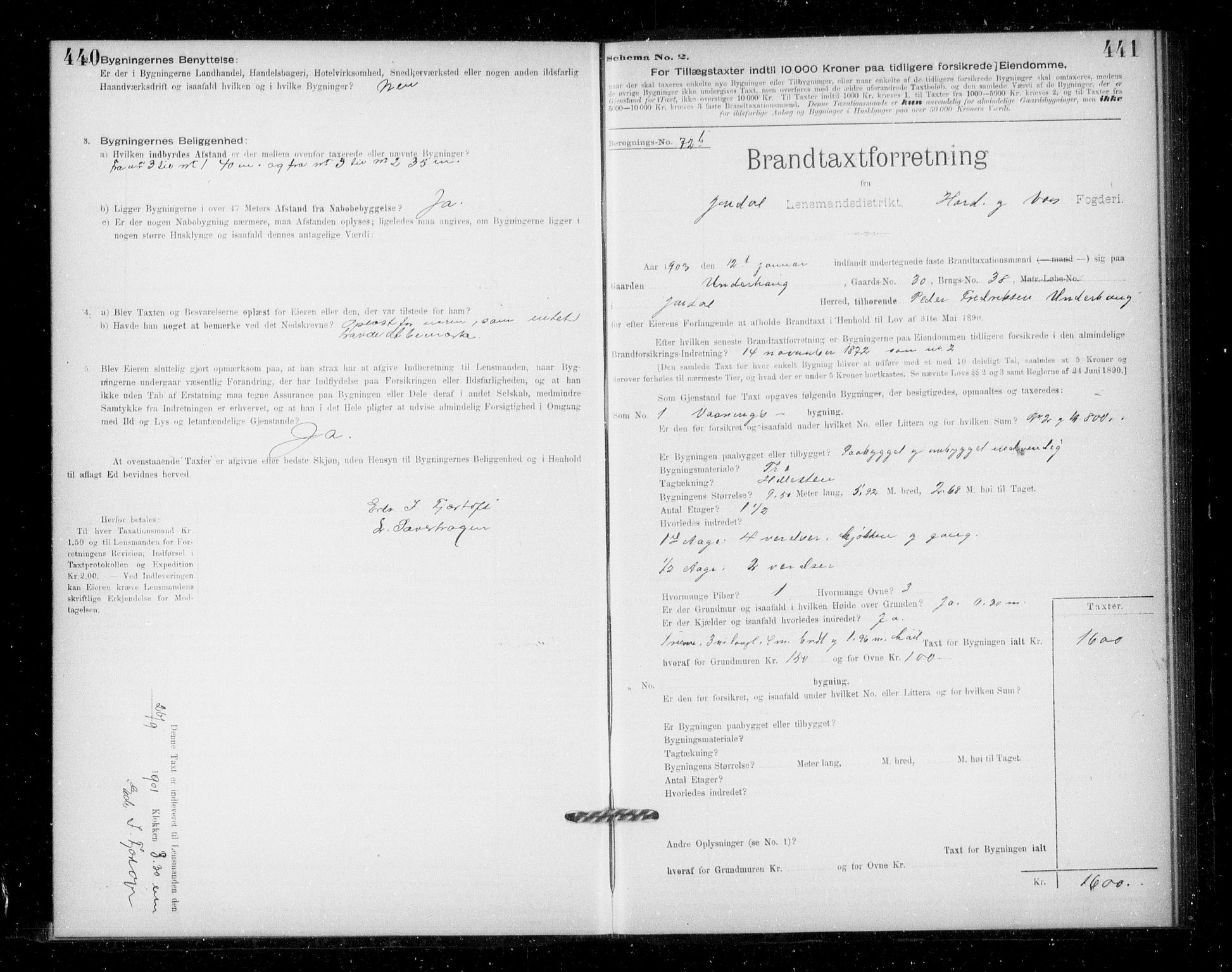 Lensmannen i Jondal, AV/SAB-A-33101/0012/L0005: Branntakstprotokoll, skjematakst, 1894-1951, p. 440-441