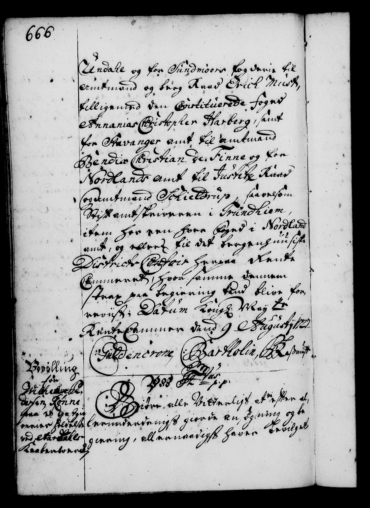 Rentekammeret, Kammerkanselliet, RA/EA-3111/G/Gg/Gga/L0002: Norsk ekspedisjonsprotokoll med register (merket RK 53.2), 1723-1727, p. 666
