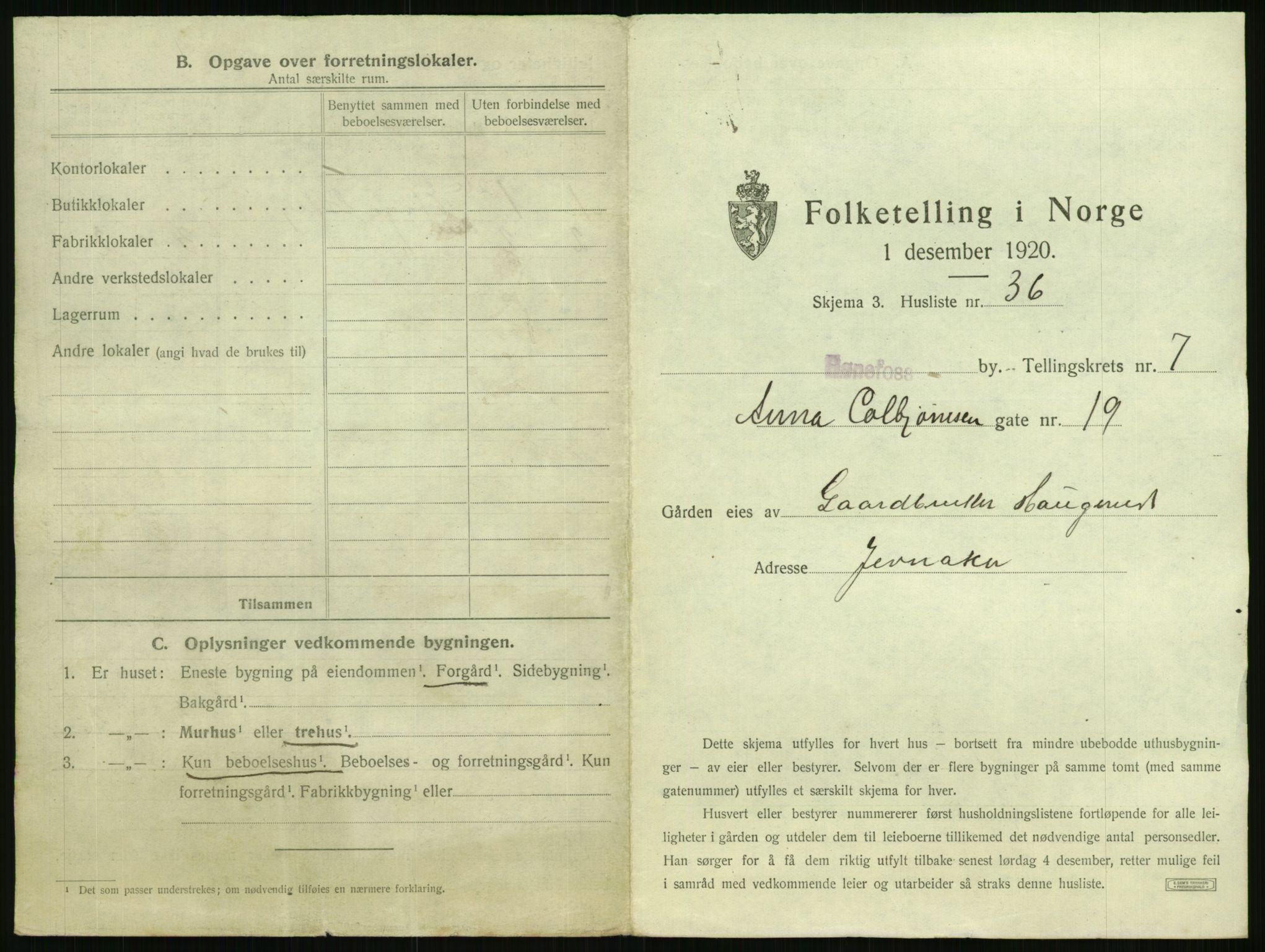 SAKO, 1920 census for Hønefoss, 1920, p. 752