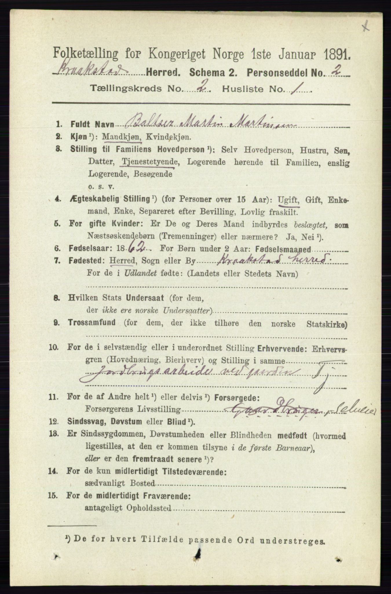 RA, 1891 census for 0212 Kråkstad, 1891, p. 745