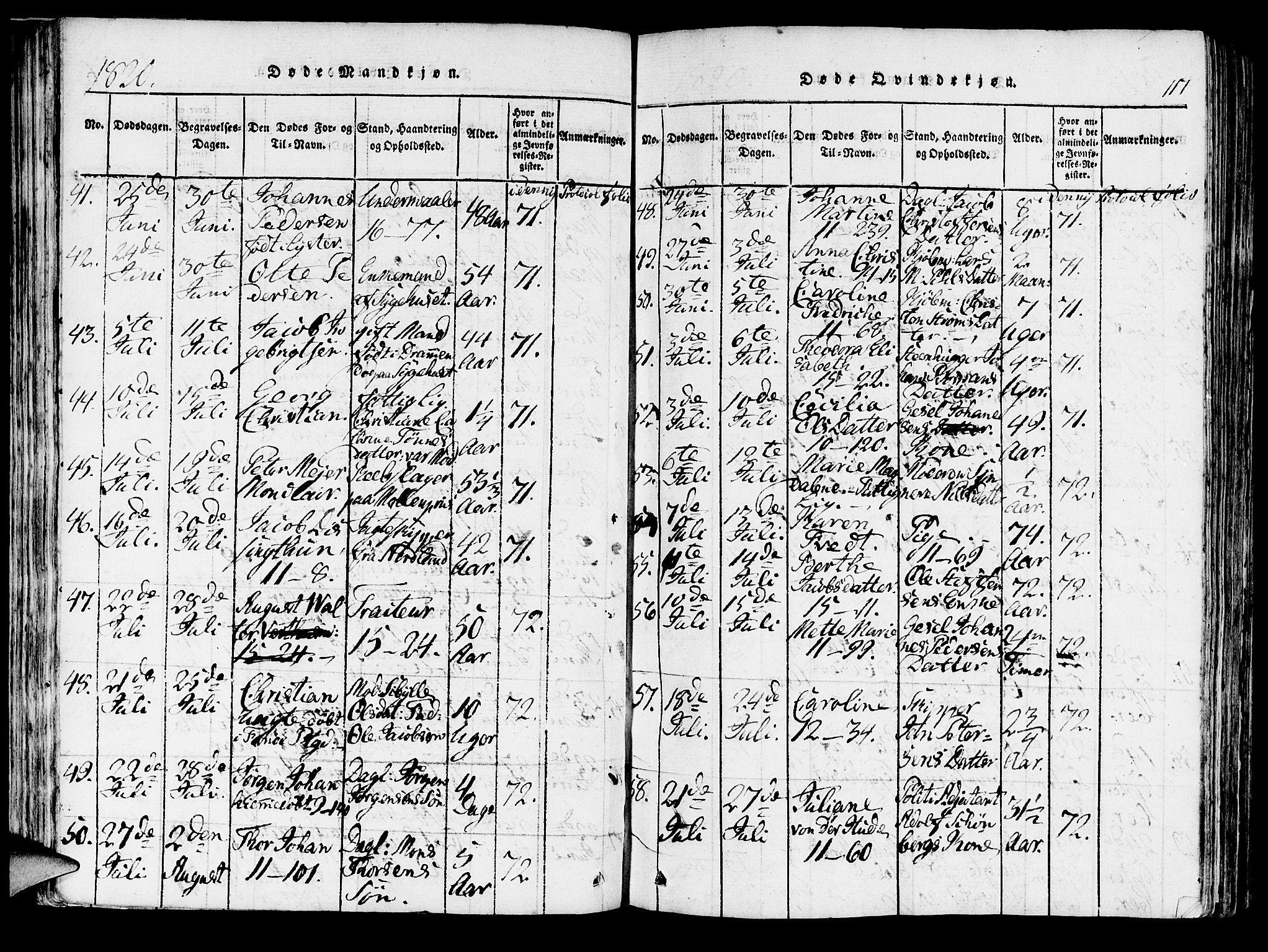 Domkirken sokneprestembete, AV/SAB-A-74801/H/Haa/L0010: Parish register (official) no. A 10, 1816-1821, p. 117