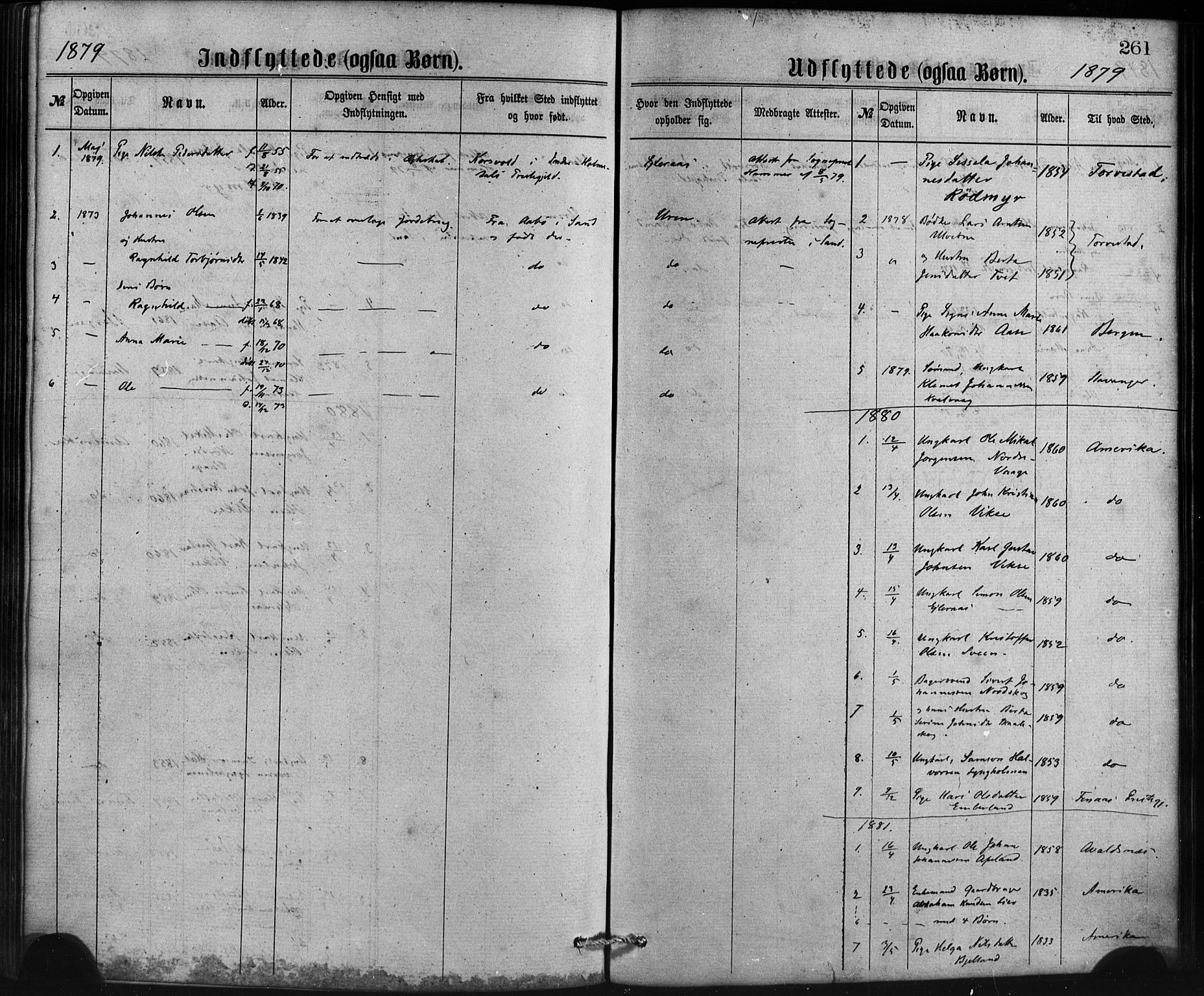 Sveio Sokneprestembete, AV/SAB-A-78501/H/Haa: Parish register (official) no. B 1, 1870-1883, p. 261