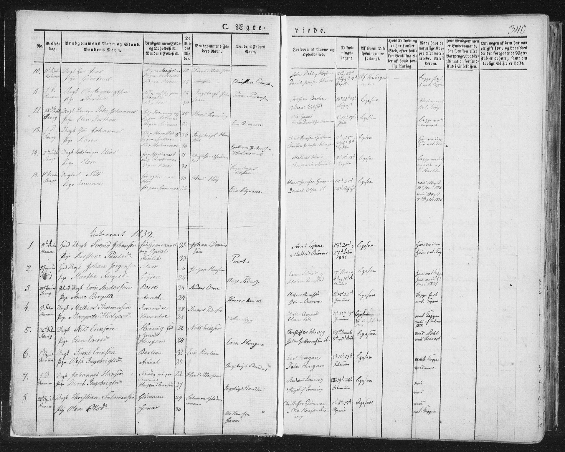 Ministerialprotokoller, klokkerbøker og fødselsregistre - Nord-Trøndelag, SAT/A-1458/764/L0552: Parish register (official) no. 764A07b, 1824-1865, p. 340