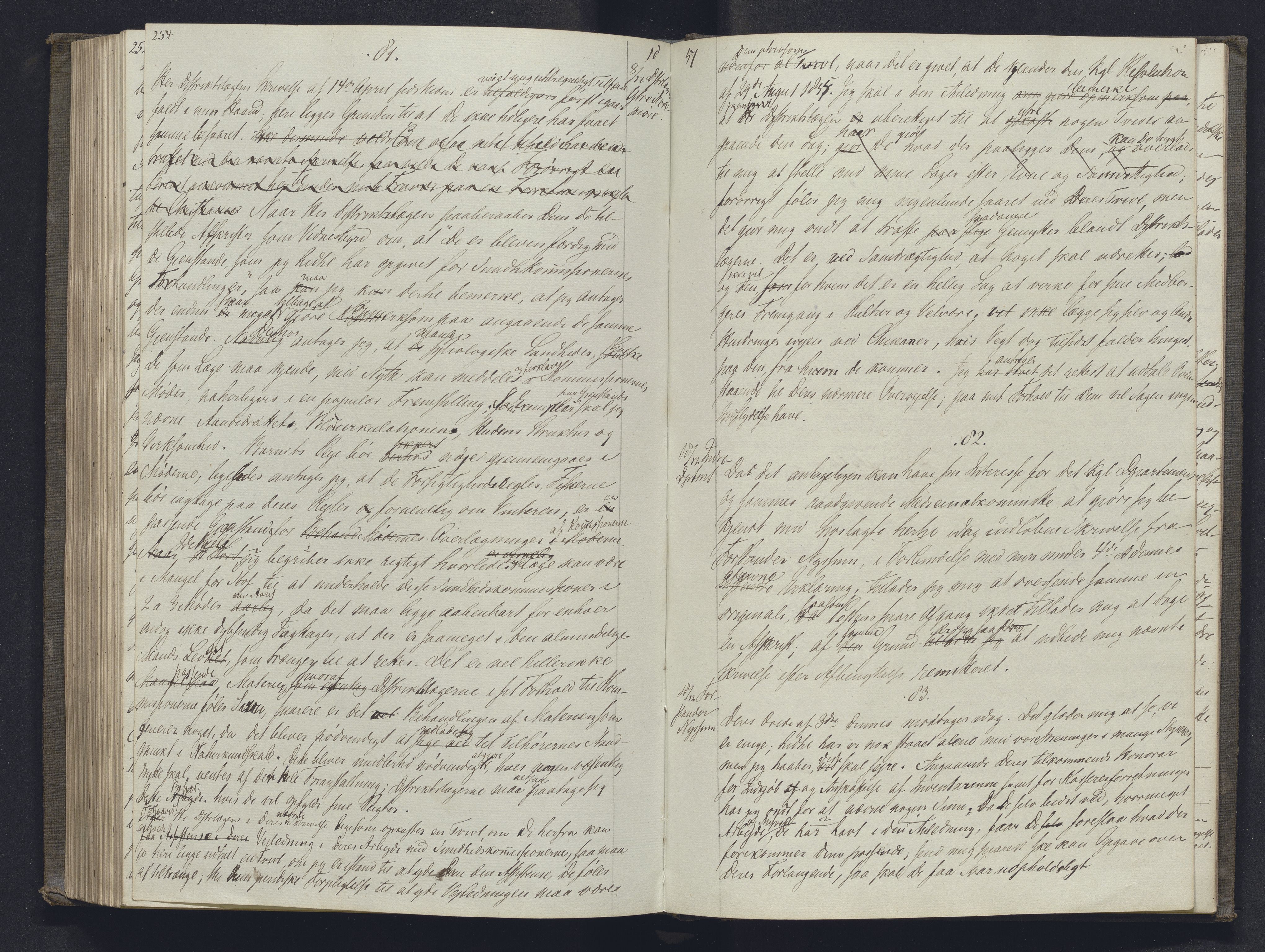 Lepraarkiver - Overlegen for den spedalske sykdom, AV/SAB-A-61001/B.b/L0001: Kopibok, 1854-1858, p. 254-255