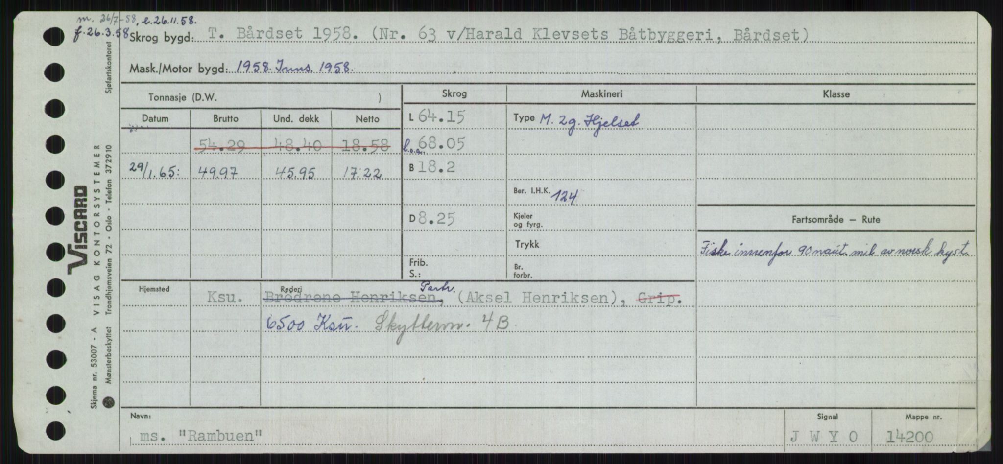 Sjøfartsdirektoratet med forløpere, Skipsmålingen, RA/S-1627/H/Ha/L0004/0002: Fartøy, Mas-R / Fartøy, Odin-R, p. 499