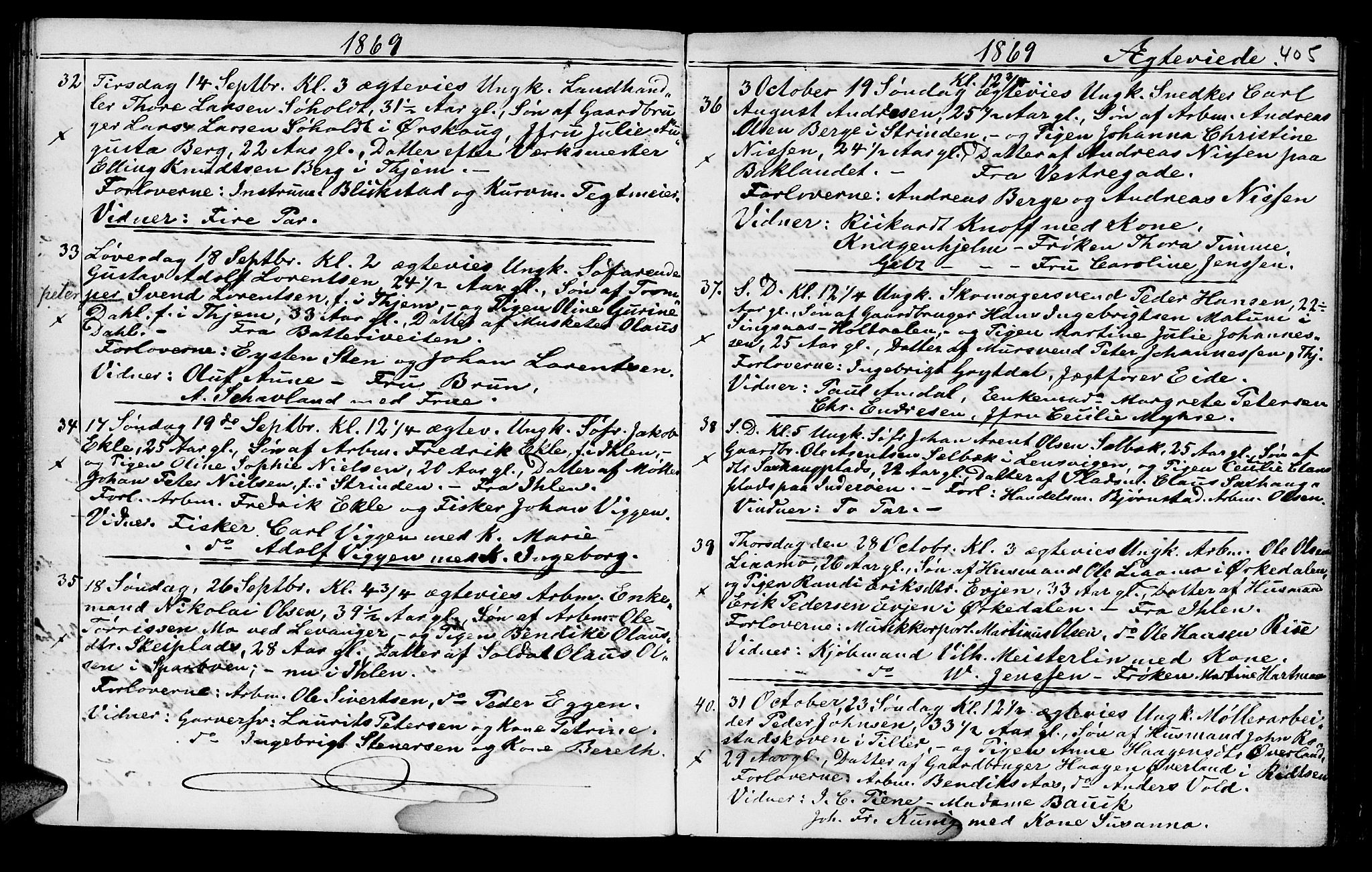 Ministerialprotokoller, klokkerbøker og fødselsregistre - Sør-Trøndelag, SAT/A-1456/602/L0140: Parish register (copy) no. 602C08, 1864-1872, p. 404-405
