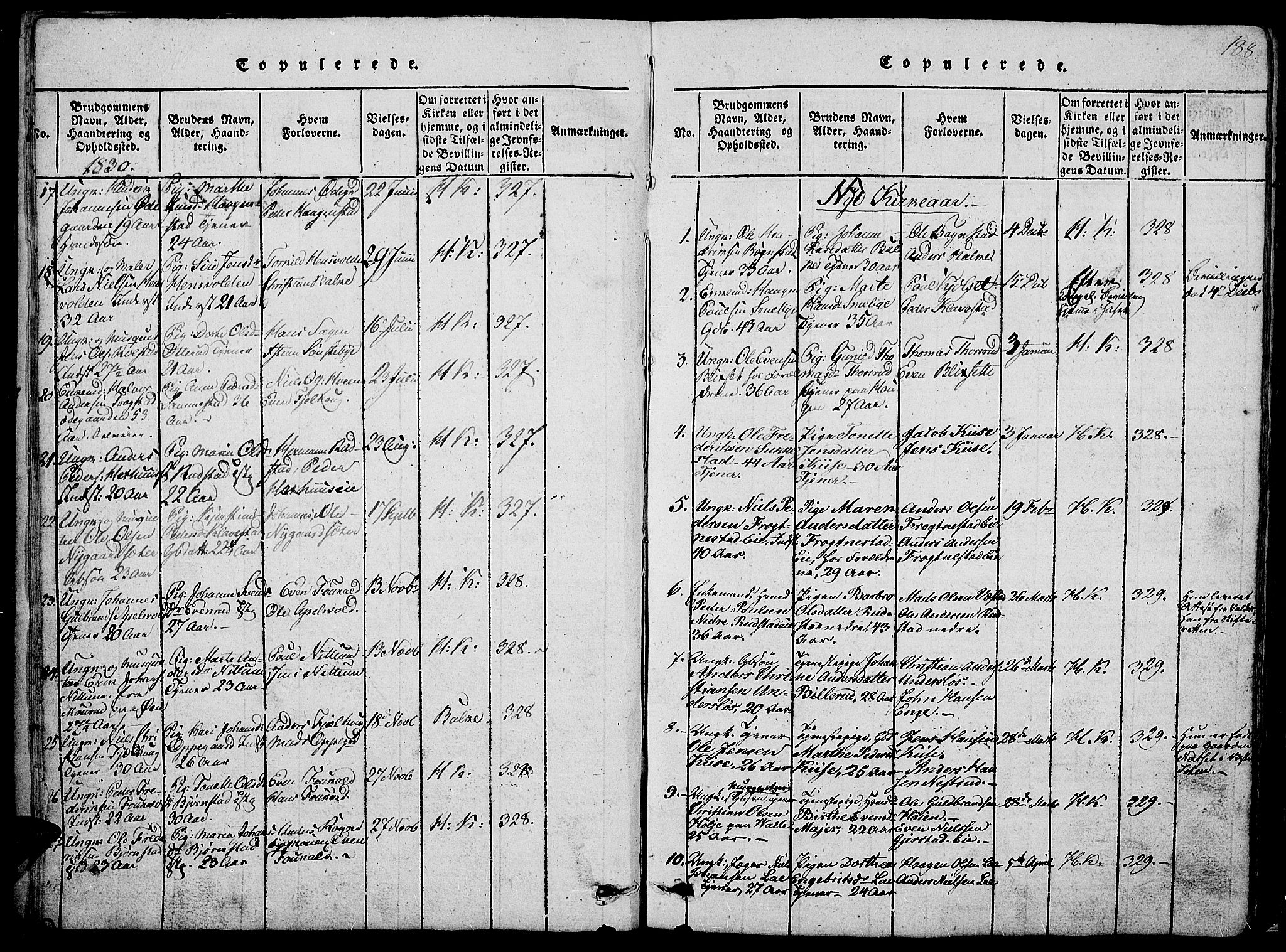 Østre Toten prestekontor, SAH/PREST-104/H/Ha/Hab/L0001: Parish register (copy) no. 1, 1827-1839, p. 188