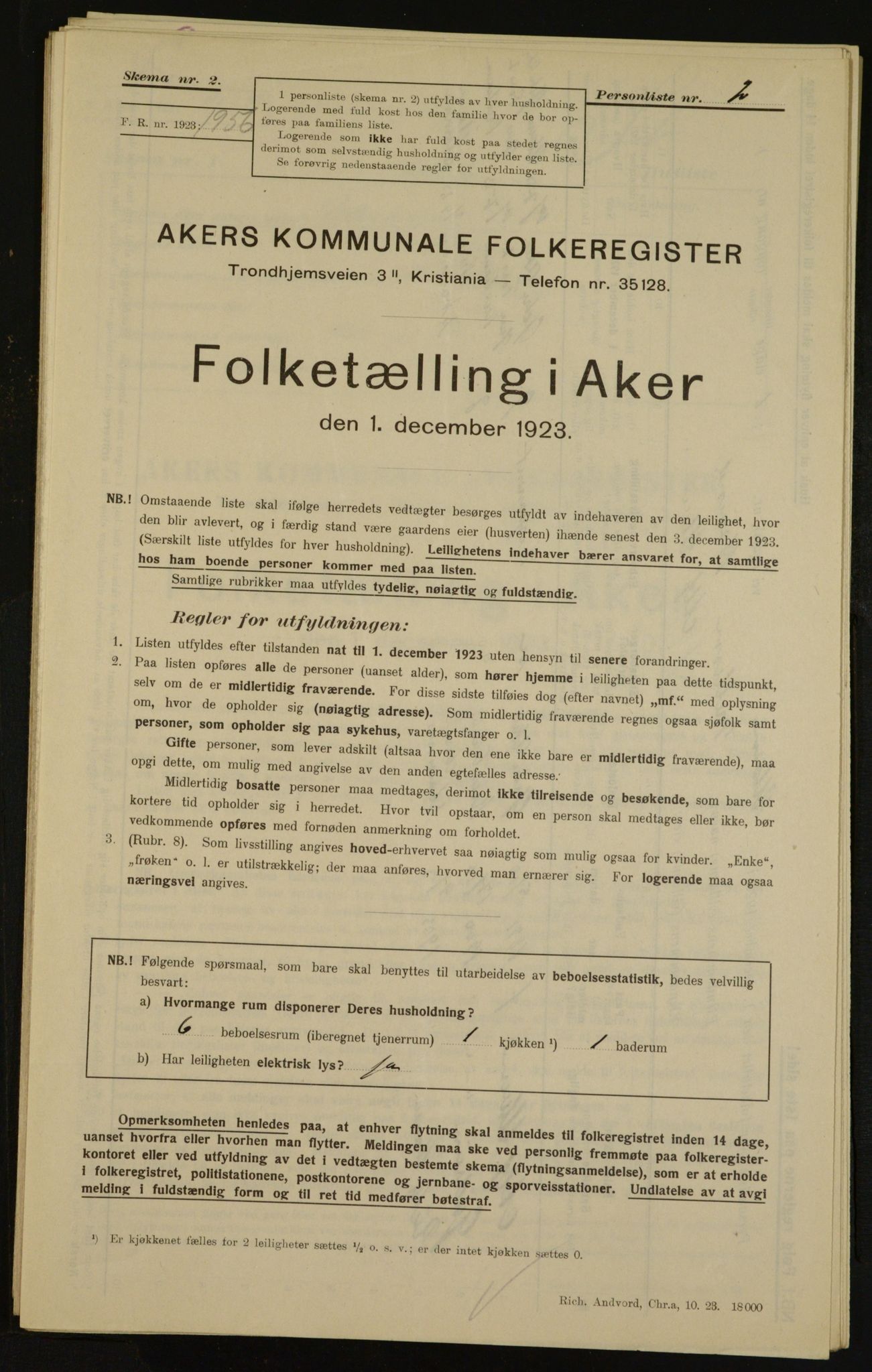 , Municipal Census 1923 for Aker, 1923, p. 34914