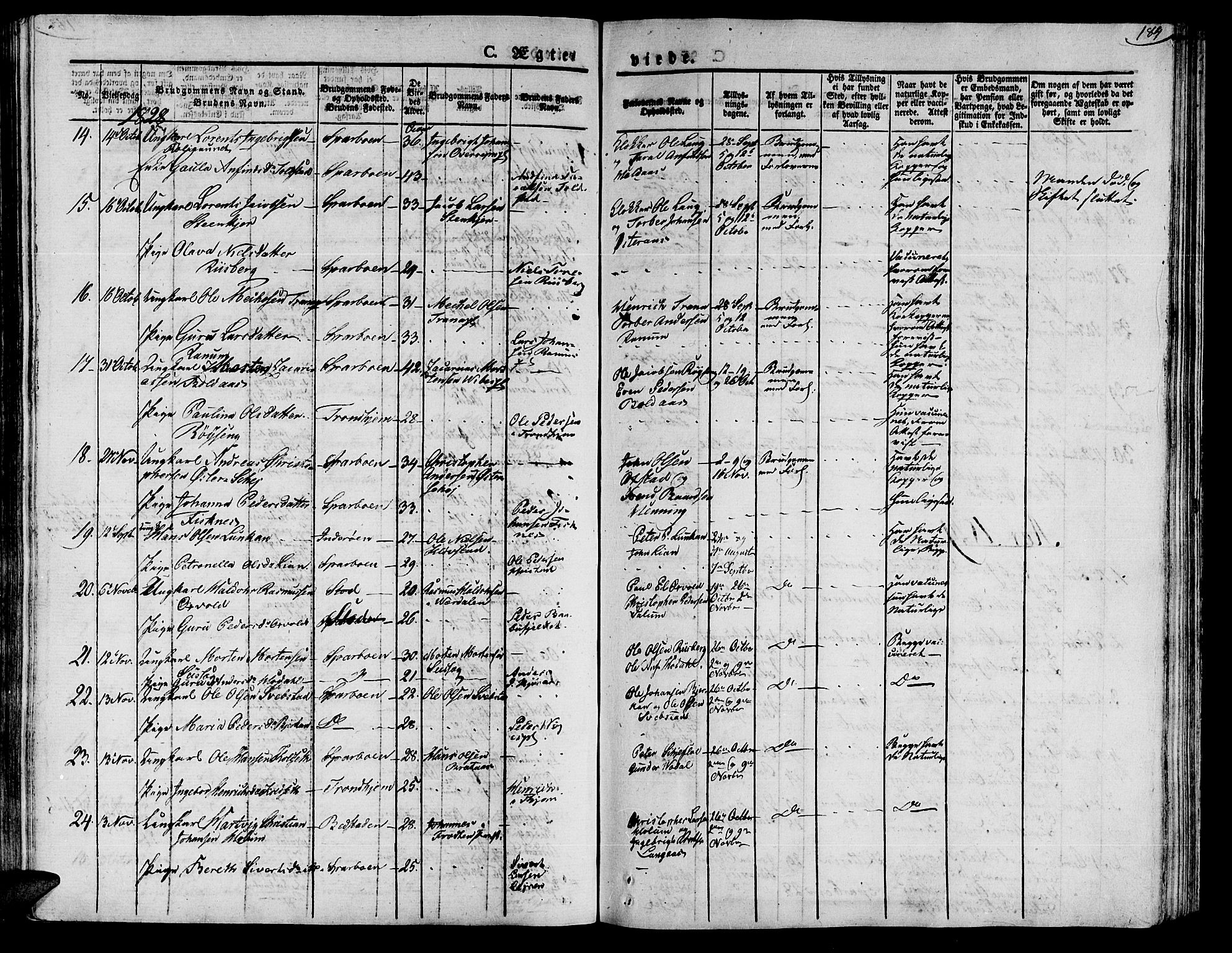 Ministerialprotokoller, klokkerbøker og fødselsregistre - Nord-Trøndelag, AV/SAT-A-1458/735/L0336: Parish register (official) no. 735A05 /1, 1825-1835, p. 184