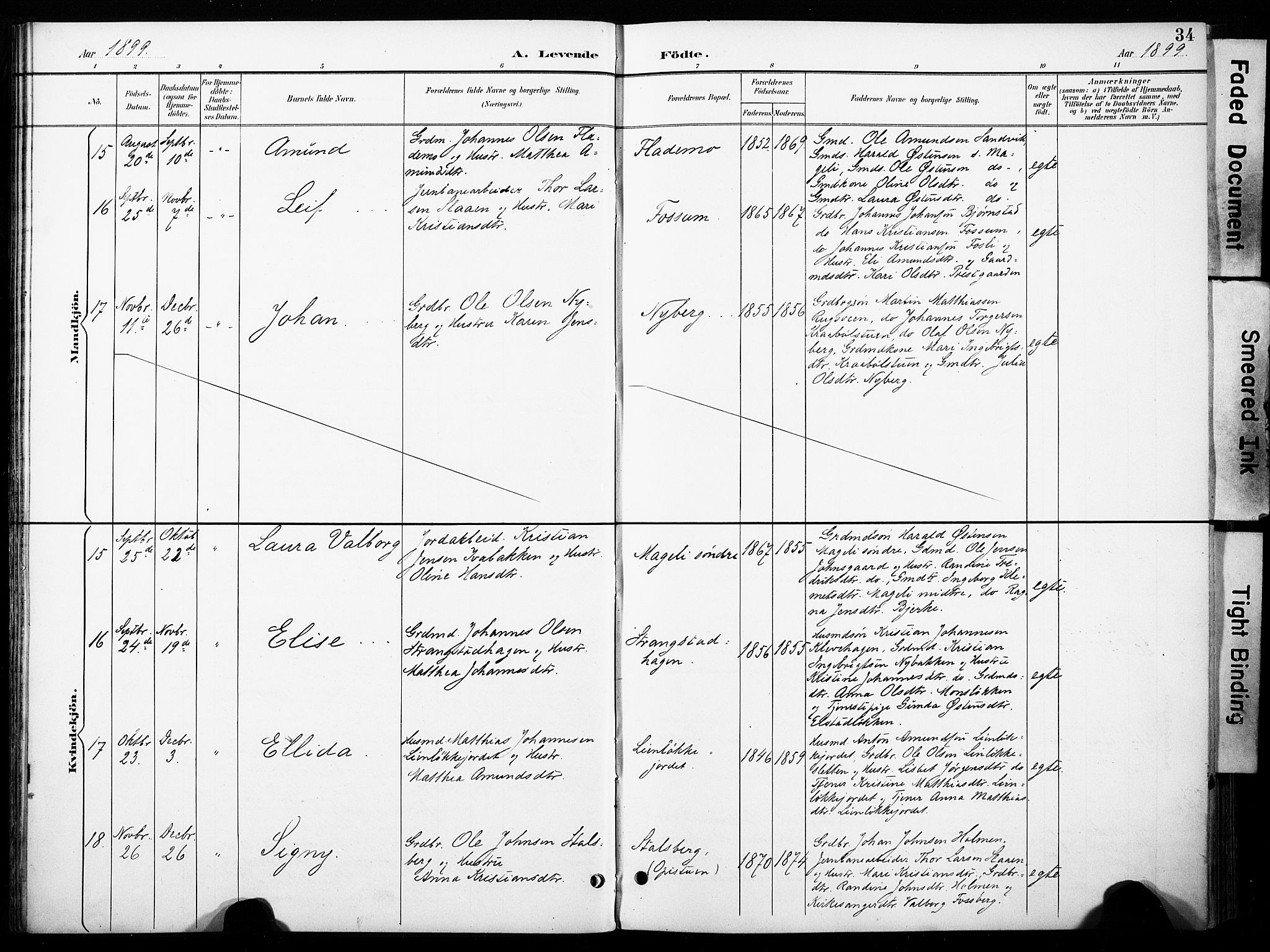 Øyer prestekontor, SAH/PREST-084/H/Ha/Haa/L0011: Parish register (official) no. 11, 1894-1905, p. 34