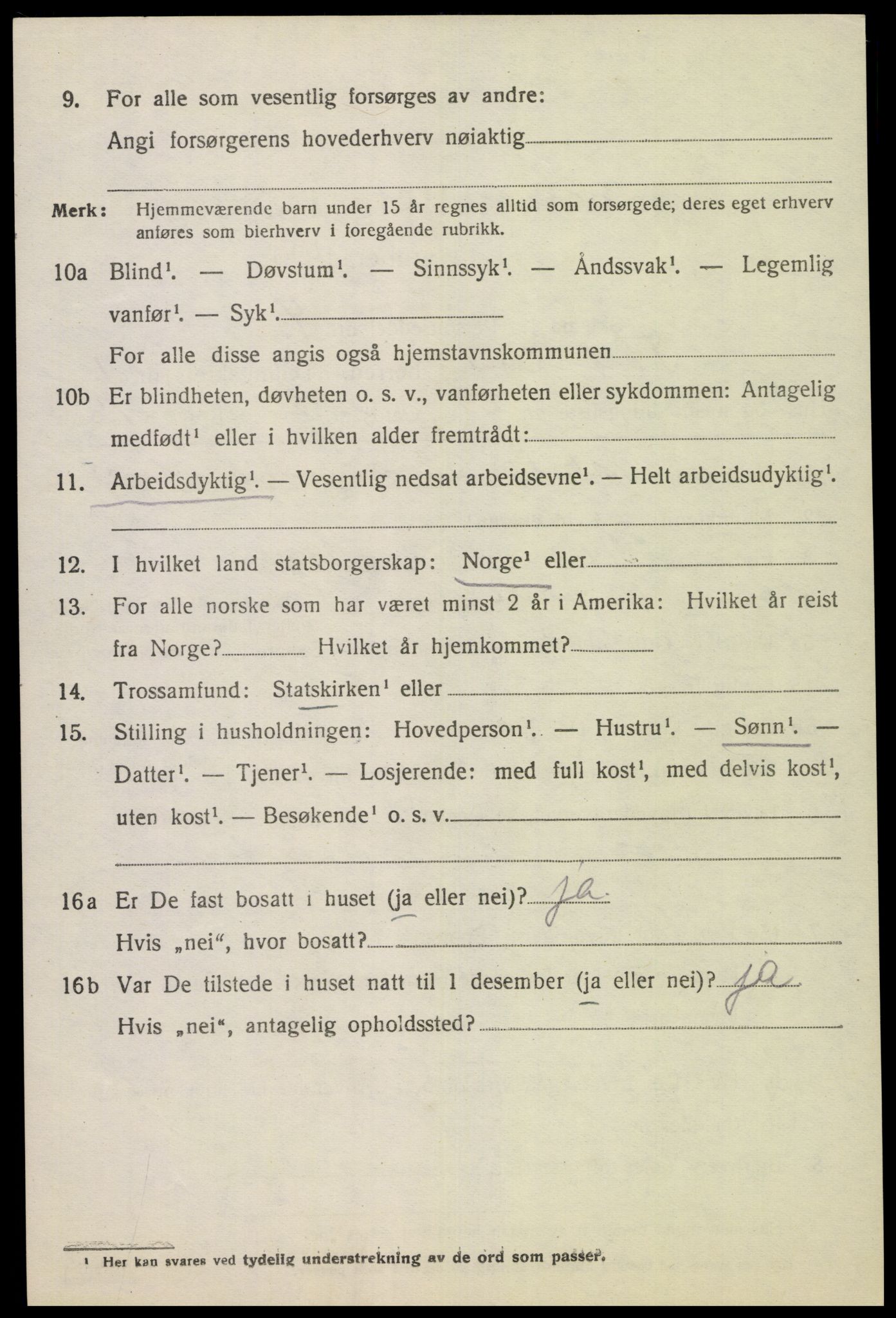 SAK, 1920 census for Tonstad, 1920, p. 715