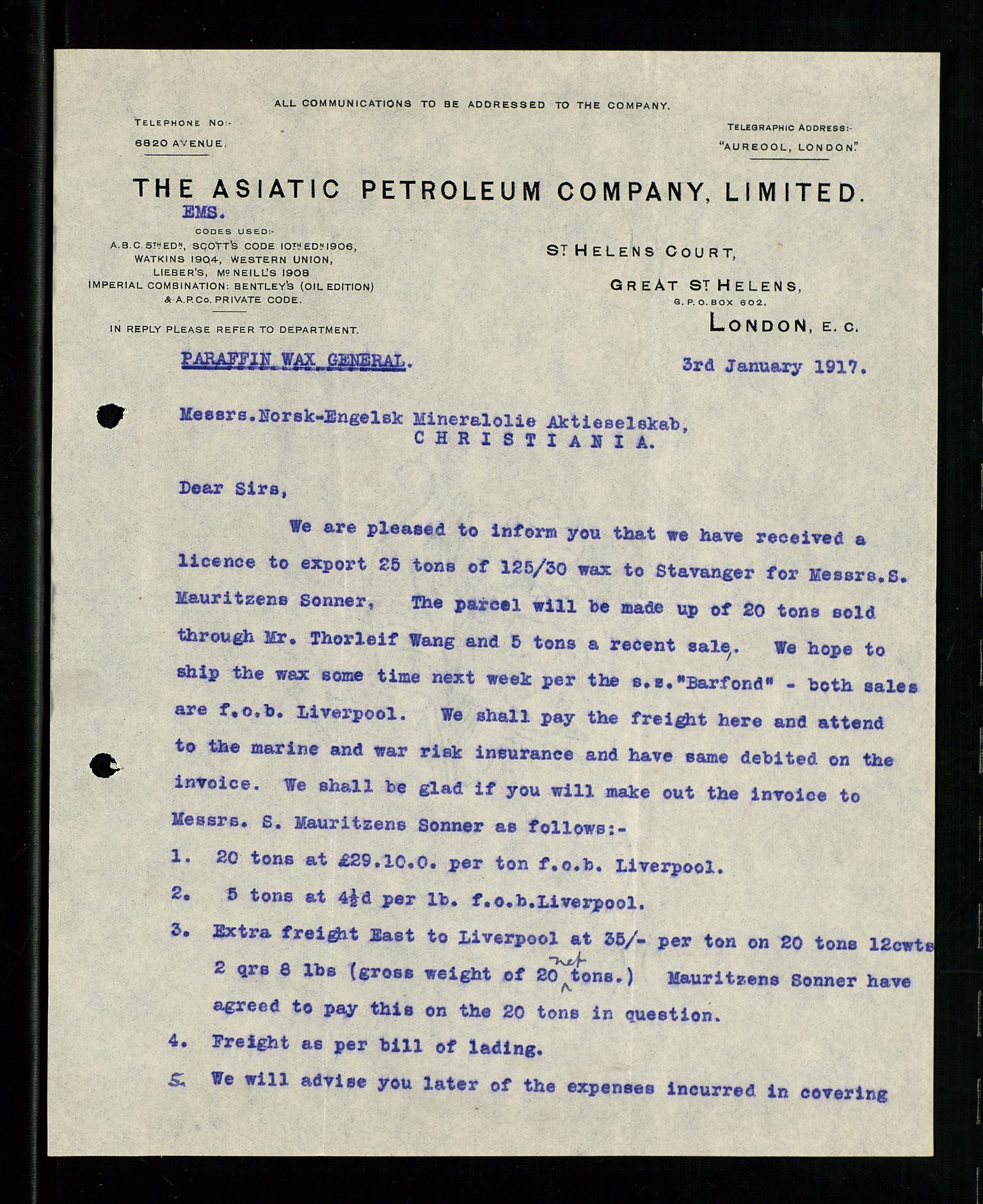 Pa 1521 - A/S Norske Shell, SAST/A-101915/E/Ea/Eaa/L0001: Sjefskorrespondanse, 1917, p. 636