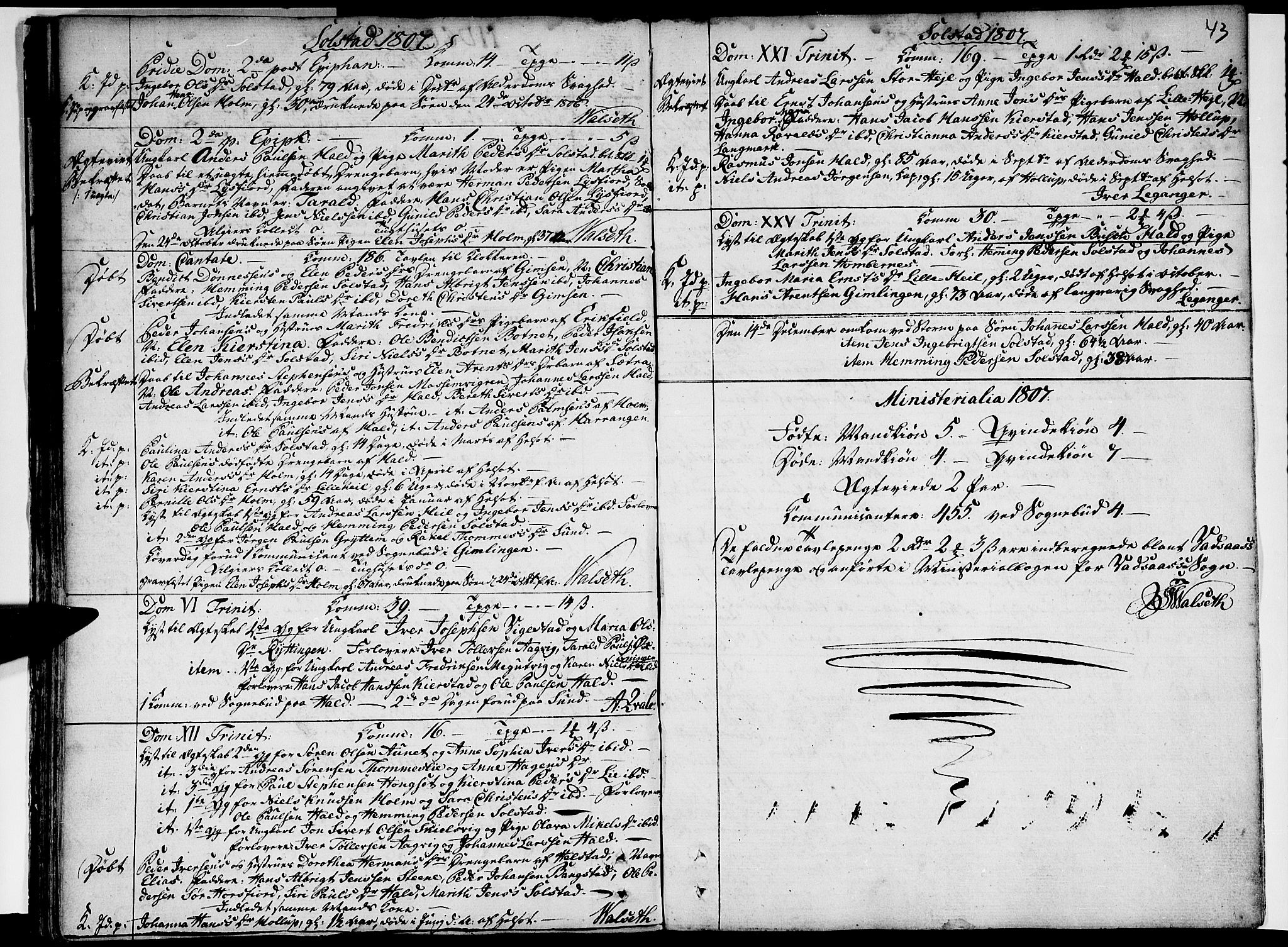 Ministerialprotokoller, klokkerbøker og fødselsregistre - Nordland, SAT/A-1459/811/L0164: Parish register (official) no. 811A02, 1752-1819, p. 43