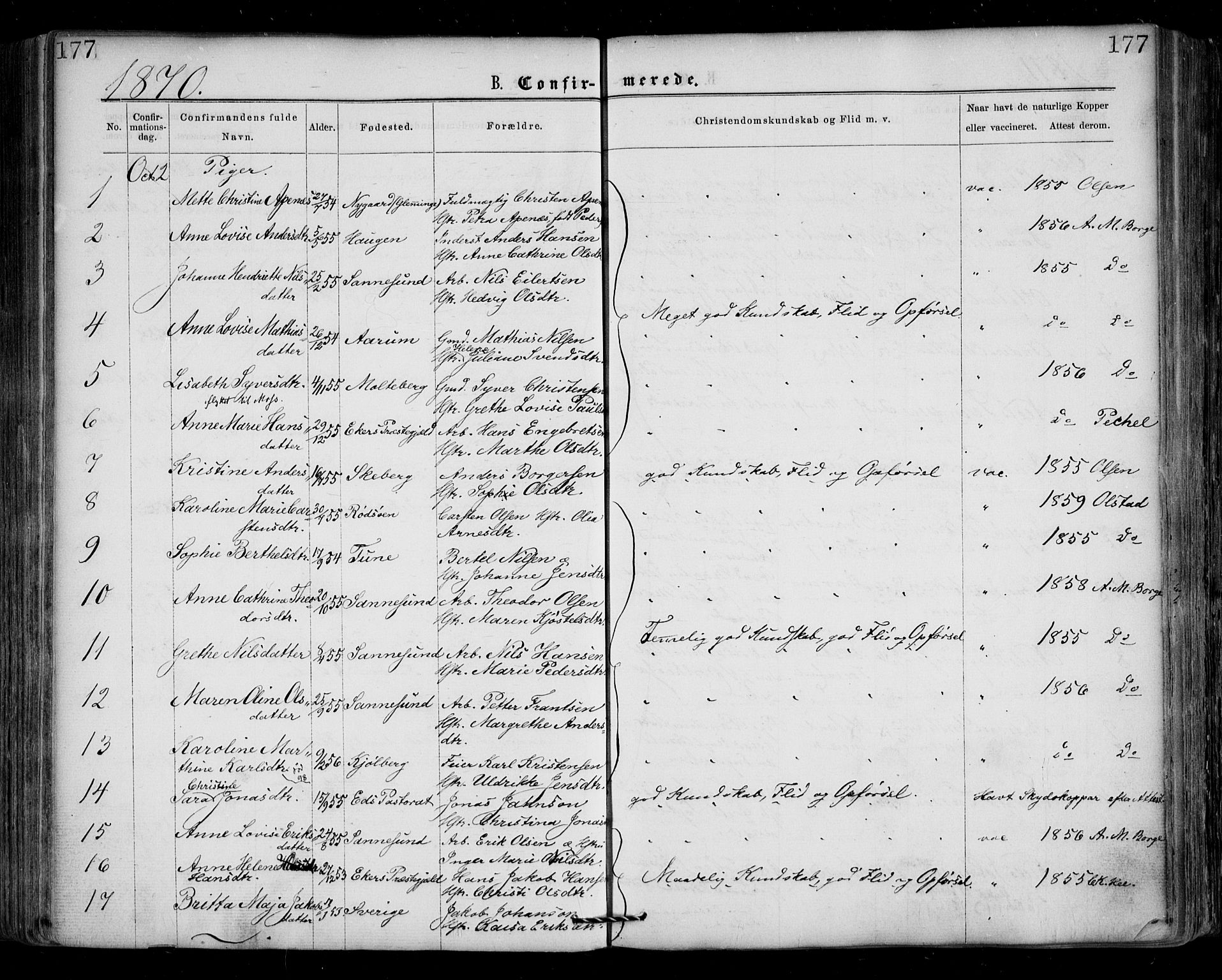 Borge prestekontor Kirkebøker, AV/SAO-A-10903/F/Fa/L0006: Parish register (official) no. I 6, 1861-1874, p. 177