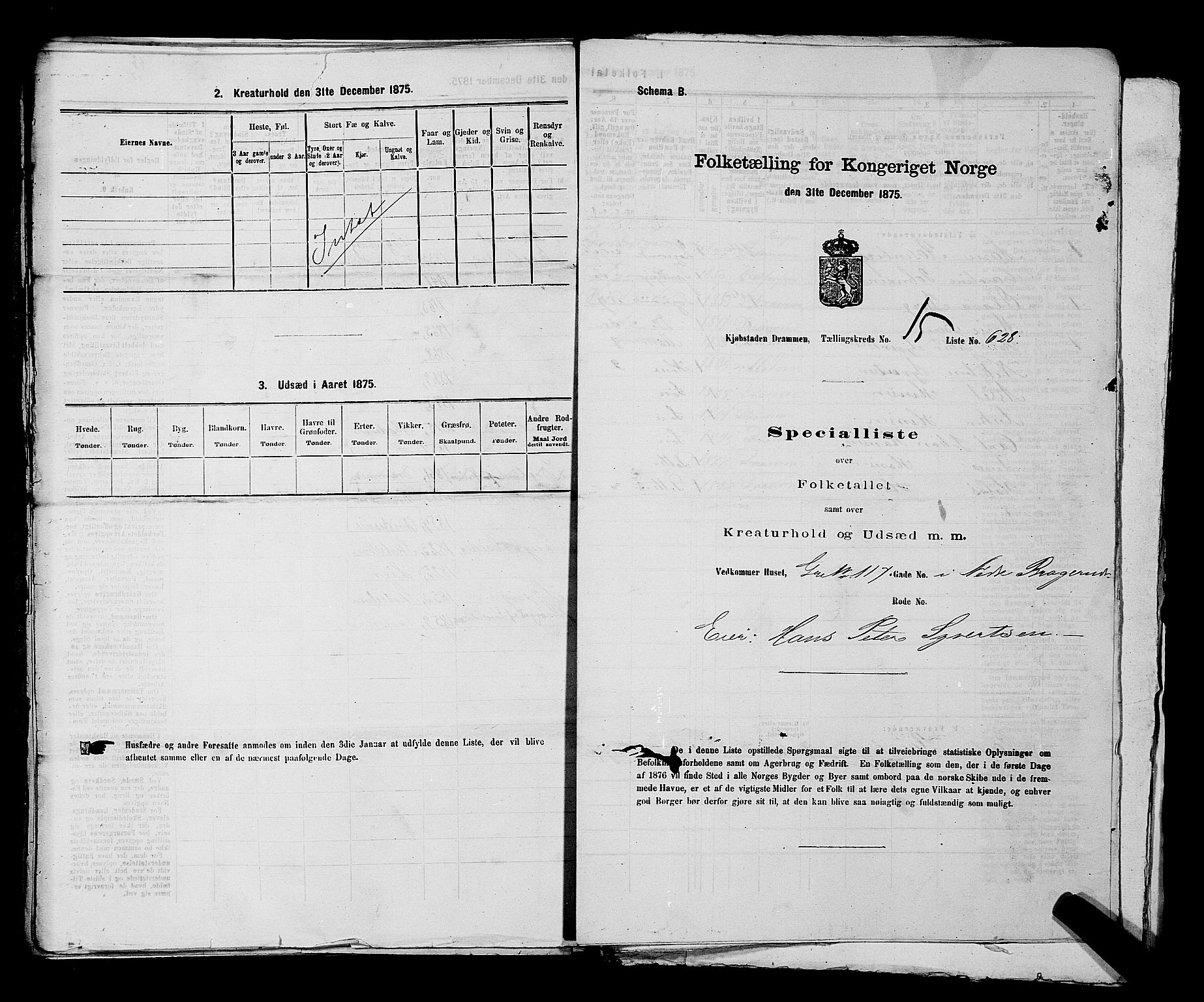 SAKO, 1875 census for 0602 Drammen, 1875, p. 1755