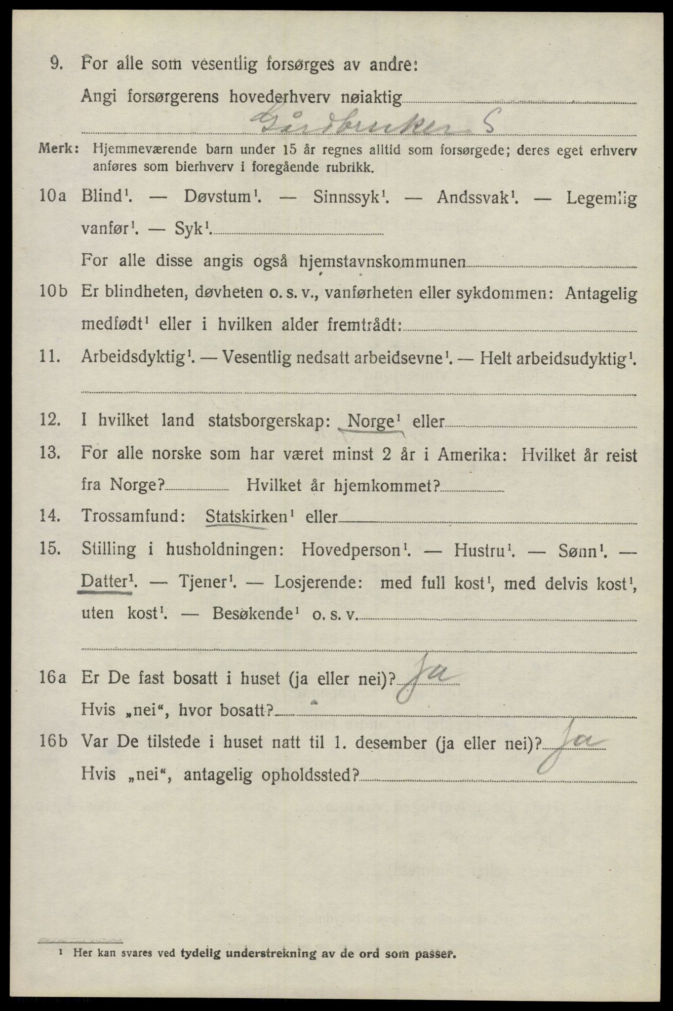 SAO, 1920 census for Nes, 1920, p. 7847