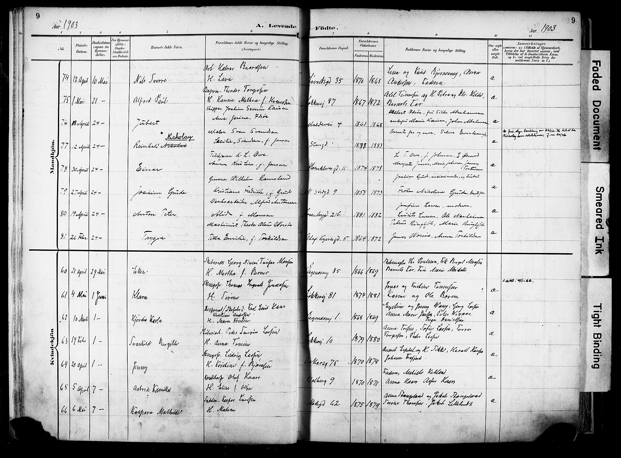 Domkirken sokneprestkontor, AV/SAST-A-101812/001/30/30BA/L0033: Parish register (official) no. A 32, 1903-1915, p. 9