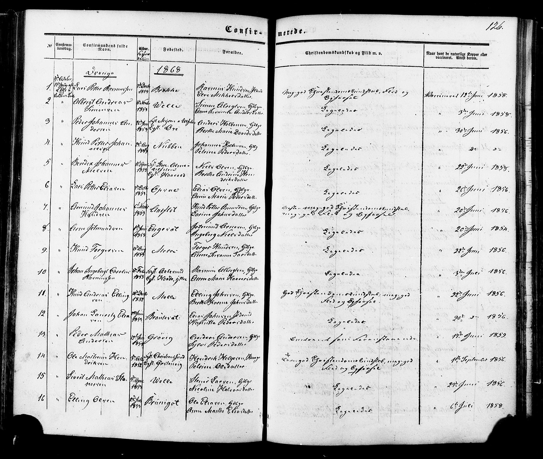 Ministerialprotokoller, klokkerbøker og fødselsregistre - Møre og Romsdal, AV/SAT-A-1454/513/L0175: Parish register (official) no. 513A02, 1856-1877, p. 126