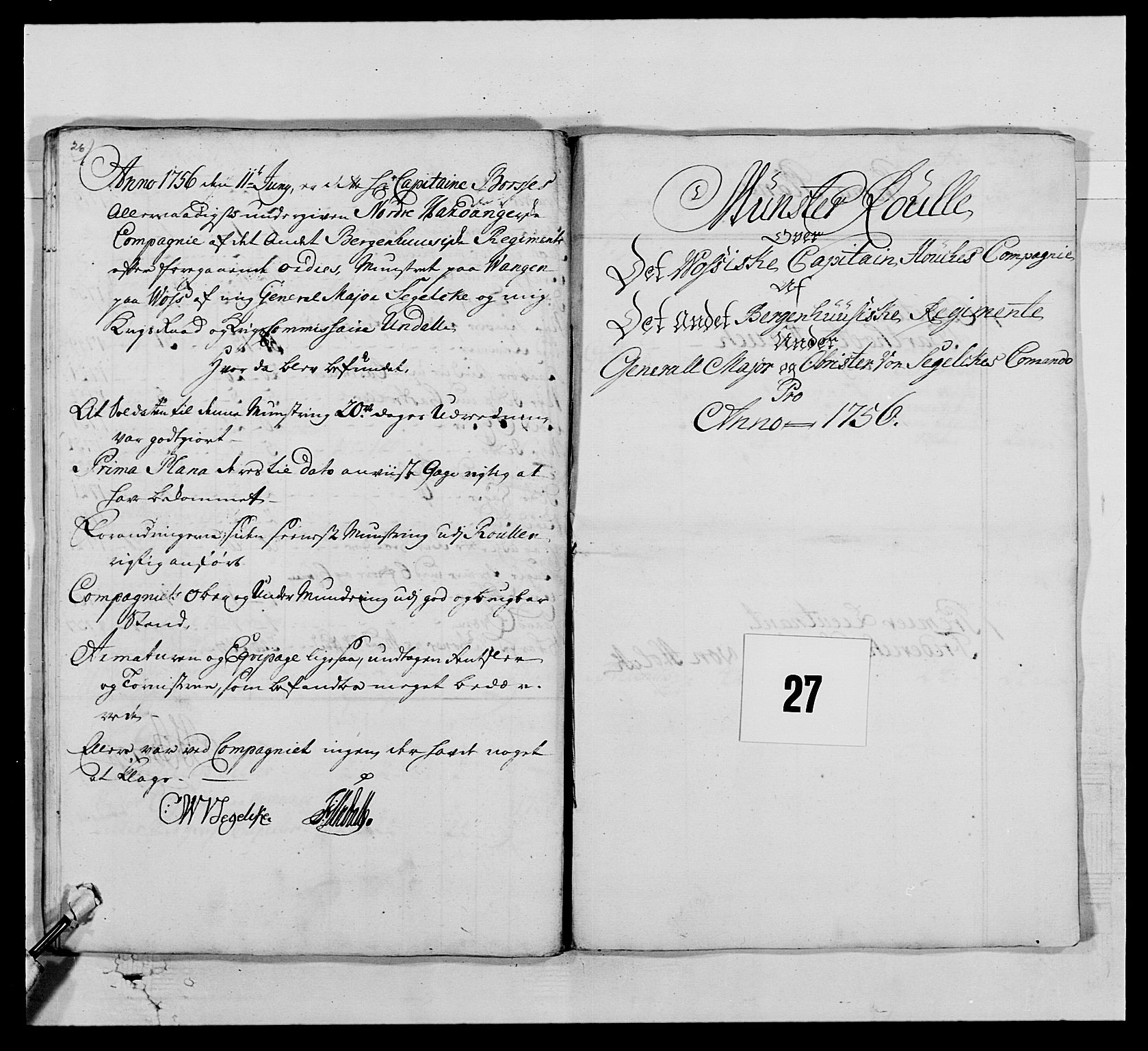 Kommanderende general (KG I) med Det norske krigsdirektorium, AV/RA-EA-5419/E/Ea/L0520: 2. Bergenhusiske regiment, 1746-1756, p. 419