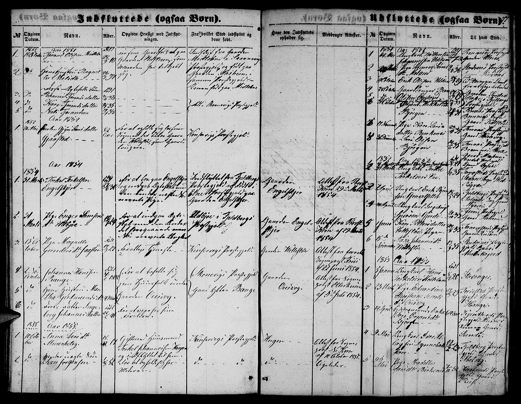 Etne sokneprestembete, SAB/A-75001/H/Hab: Parish register (copy) no. B 2, 1851-1866, p. 77