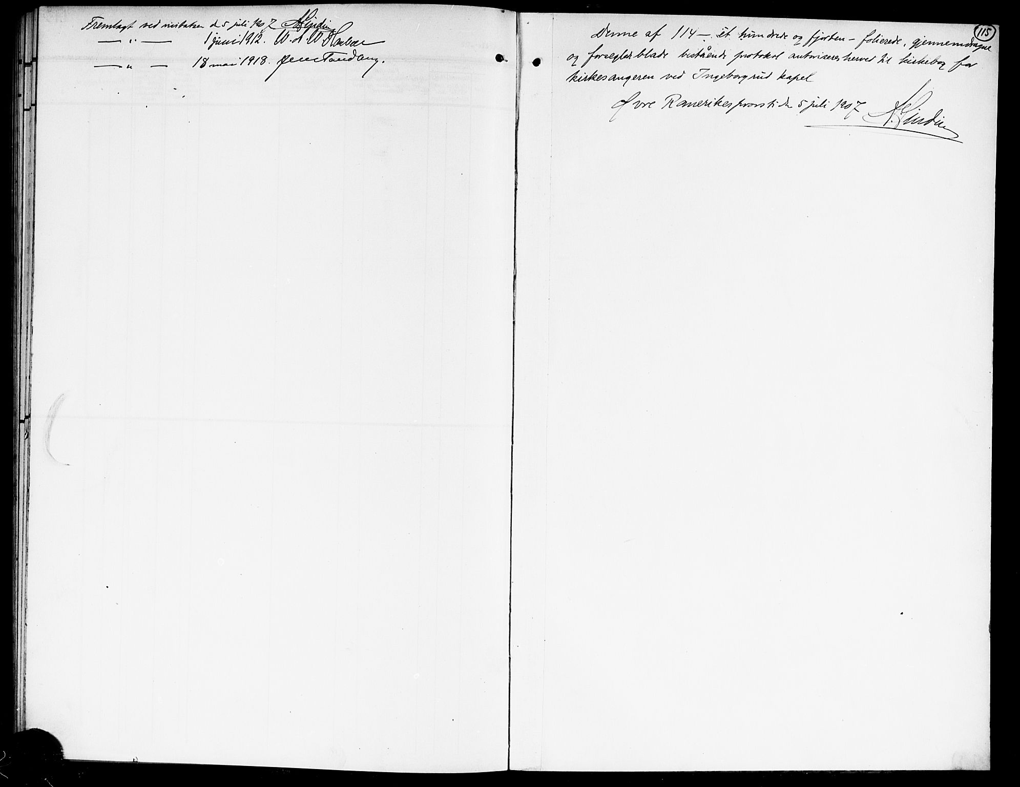 Nes prestekontor Kirkebøker, SAO/A-10410/G/Gd/L0001: Parish register (copy) no. IV 1, 1907-1922, p. 115