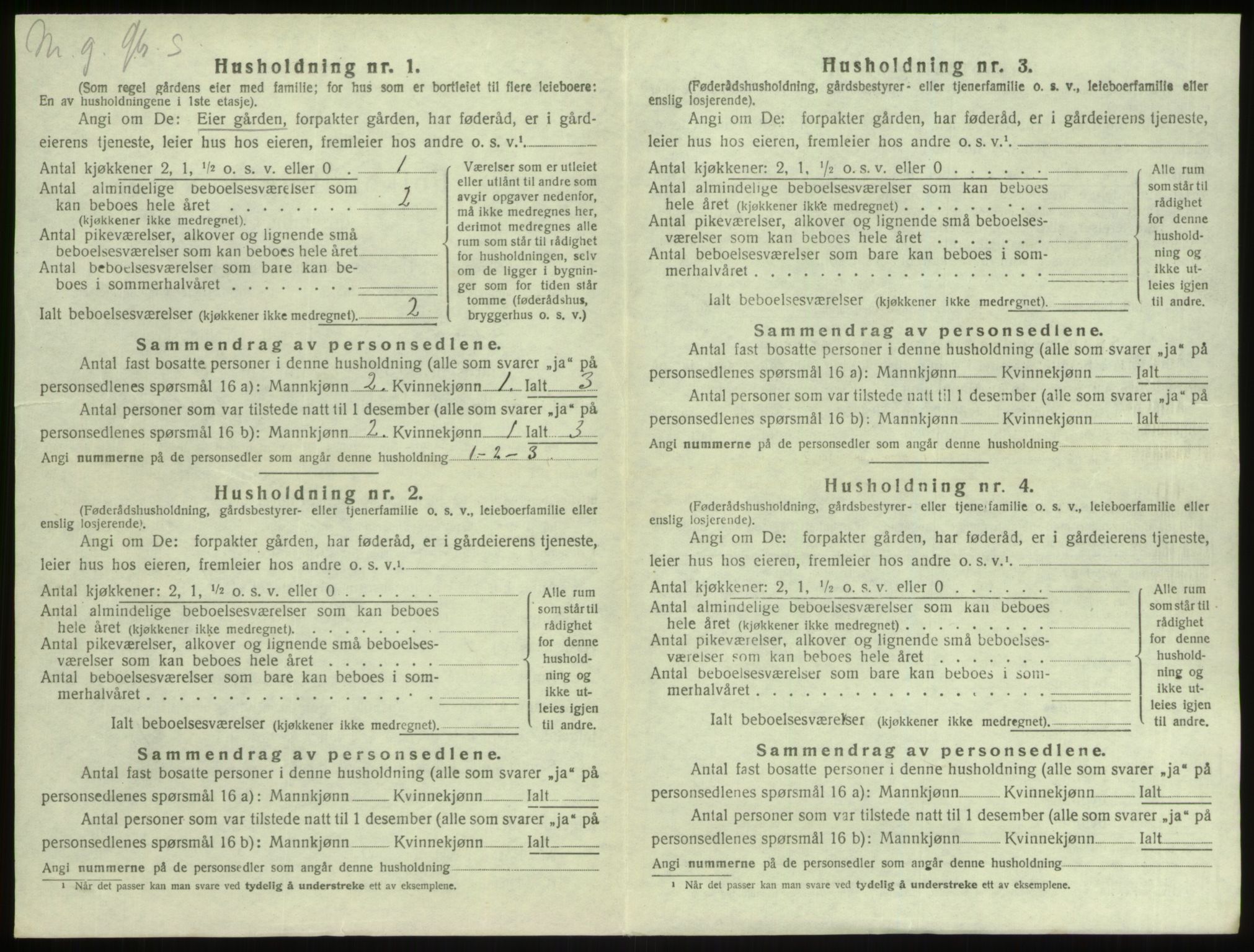 SAB, 1920 census for Lindås, 1920, p. 257