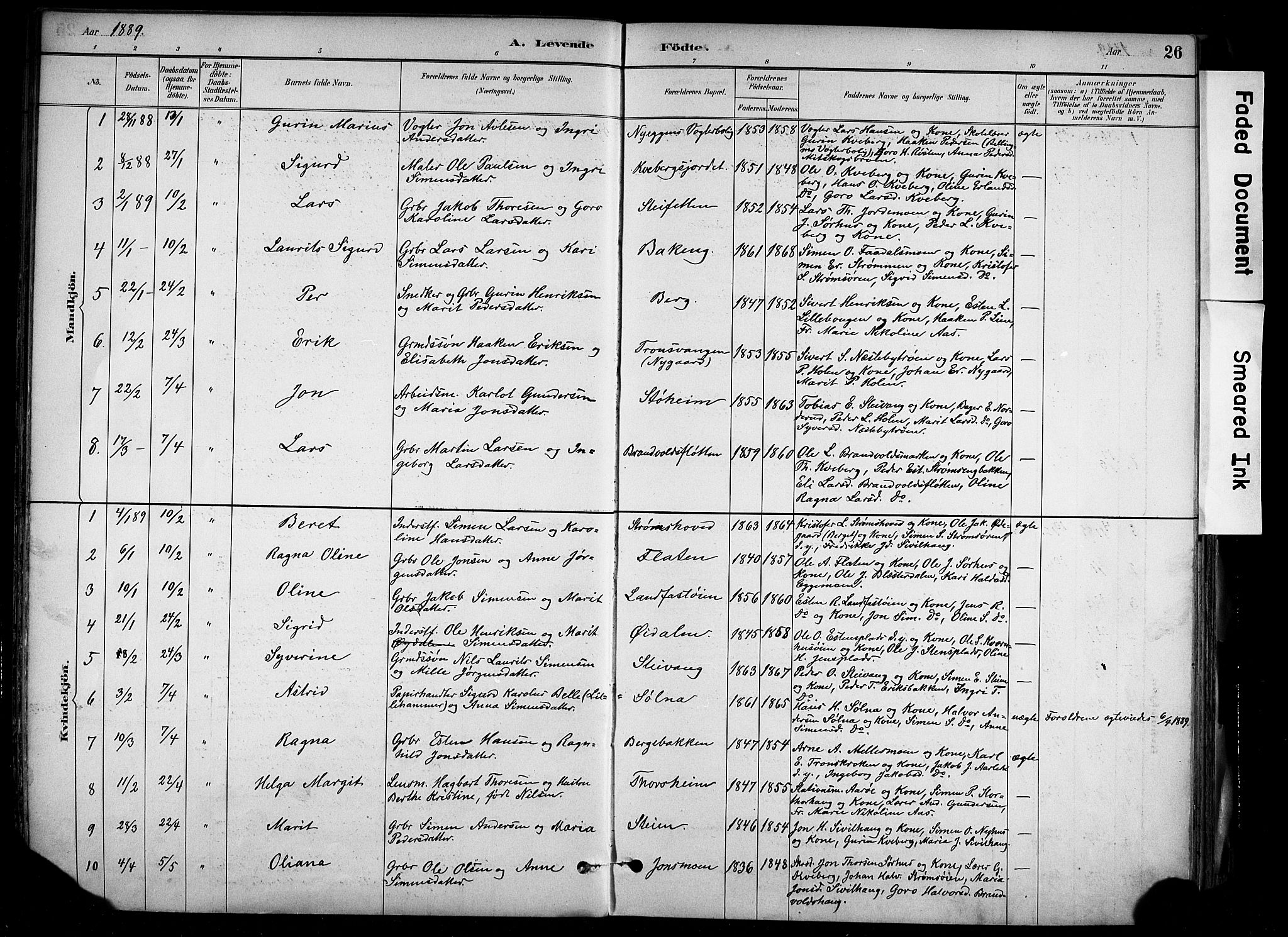 Alvdal prestekontor, SAH/PREST-060/H/Ha/Haa/L0002: Parish register (official) no. 2, 1883-1906, p. 26