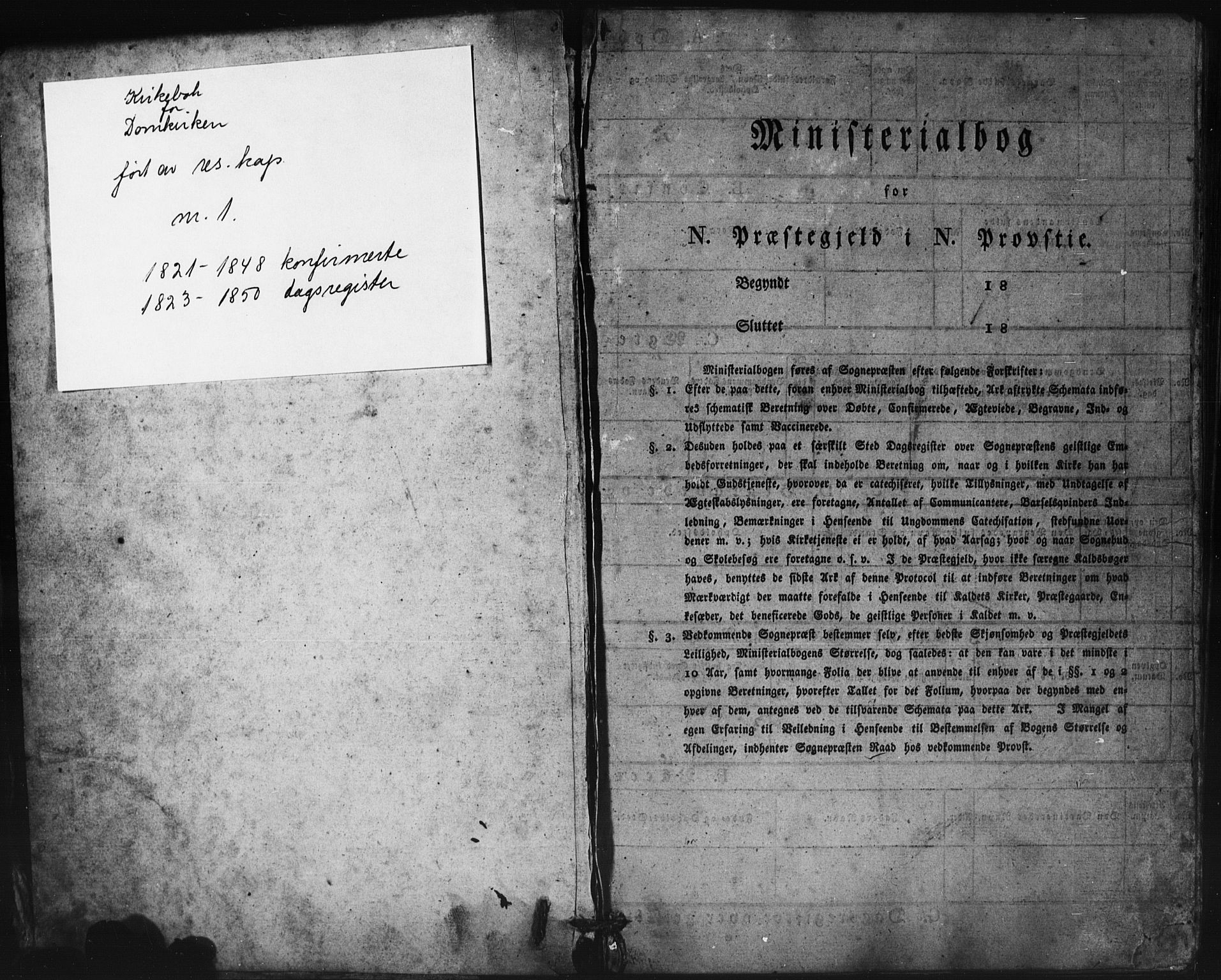Domkirken sokneprestembete, SAB/A-74801/H/Haa/L0063: Curate's parish register no. A 1, 1821-1848
