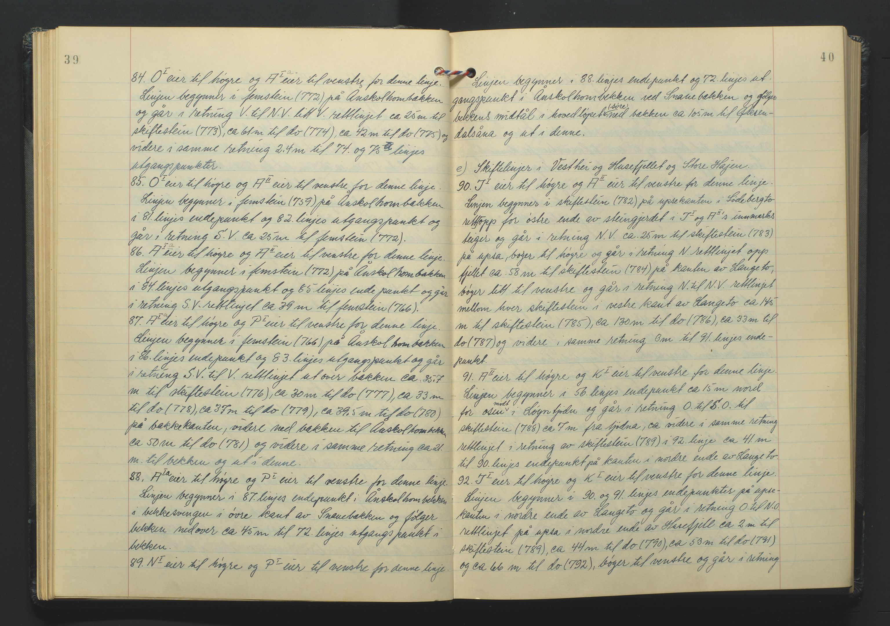 Lista jordskifterett, AV/SAK-1541-0005/F/Fa/L0003: Jordskifterettsbok Flekkefjord domssokn, med gårdsregister nr 9, 1956-1963, p. 39-40