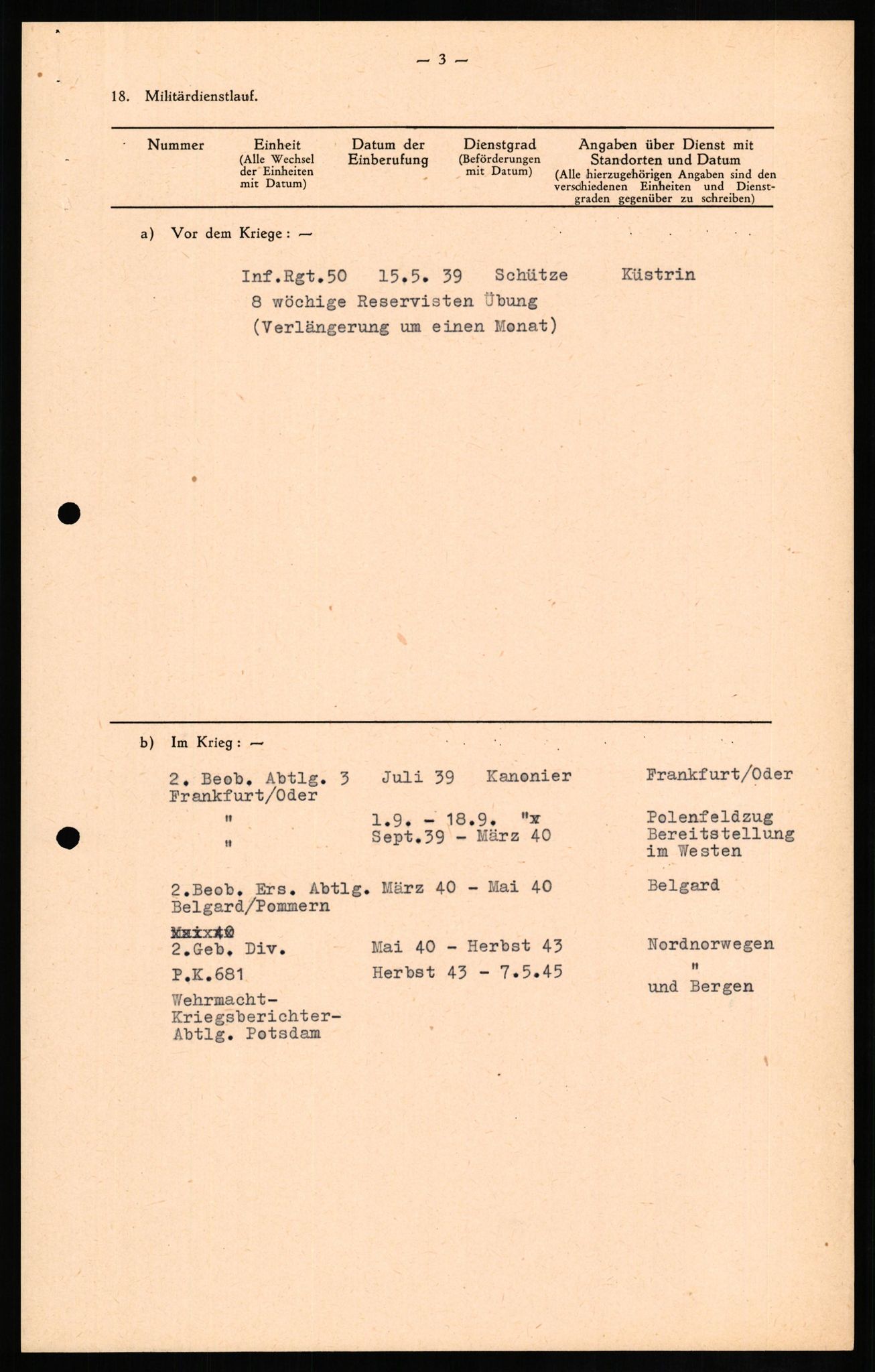 Forsvaret, Forsvarets overkommando II, RA/RAFA-3915/D/Db/L0014: CI Questionaires. Tyske okkupasjonsstyrker i Norge. Tyskere., 1945-1946, p. 451