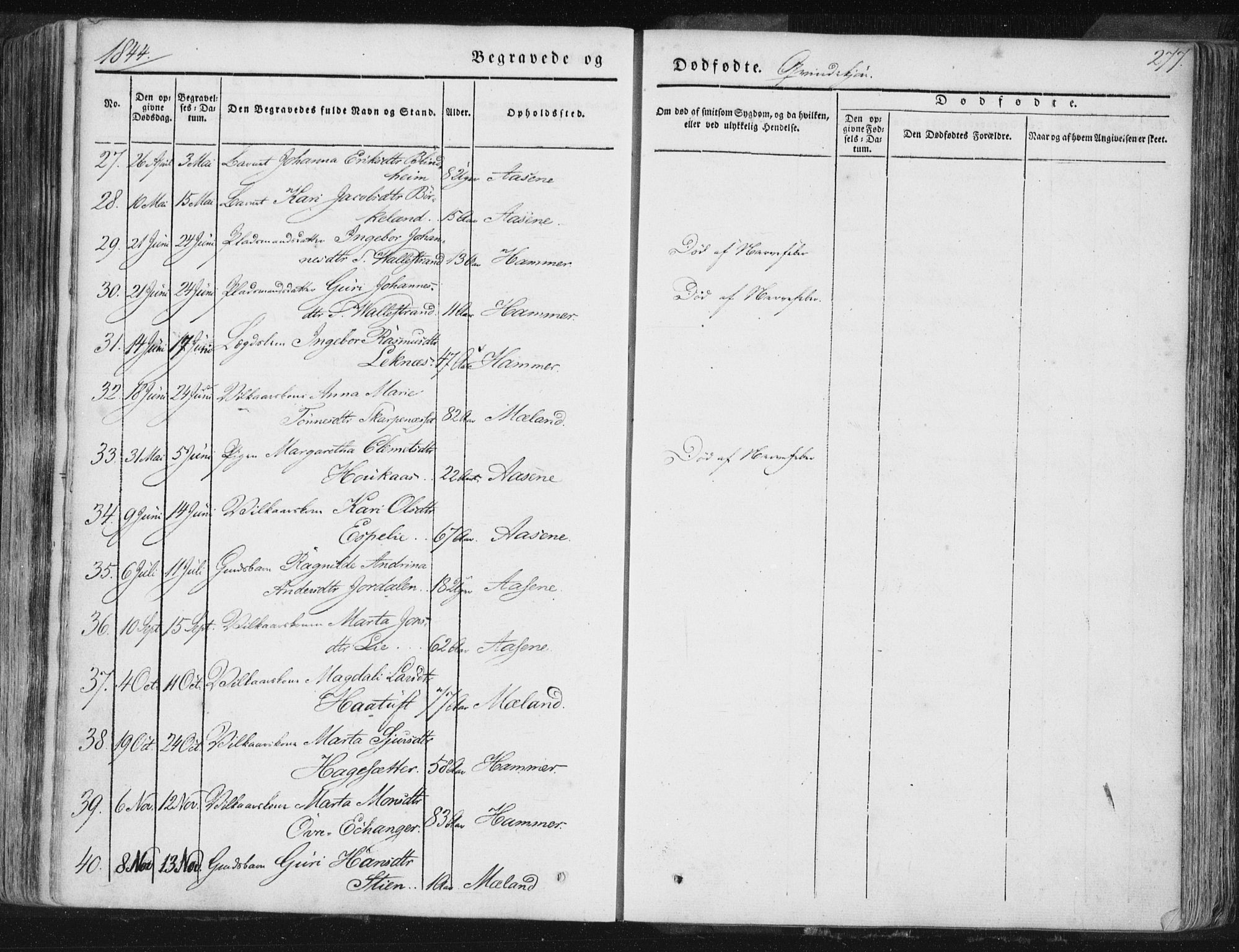 Hamre sokneprestembete, AV/SAB-A-75501/H/Ha/Haa/Haaa/L0012: Parish register (official) no. A 12, 1834-1845, p. 277