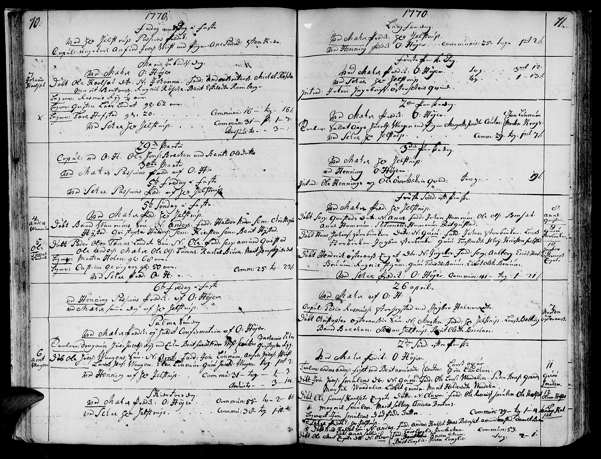 Ministerialprotokoller, klokkerbøker og fødselsregistre - Nord-Trøndelag, SAT/A-1458/735/L0331: Parish register (official) no. 735A02, 1762-1794, p. 70-71