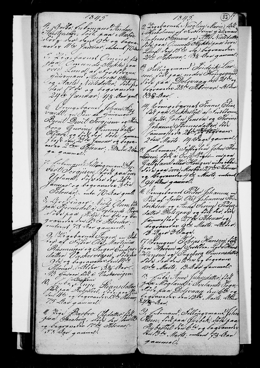 Oddernes sokneprestkontor, SAK/1111-0033/F/Fb/Fba/L0004: Parish register (copy) no. B 4, 1837-1846, p. 82