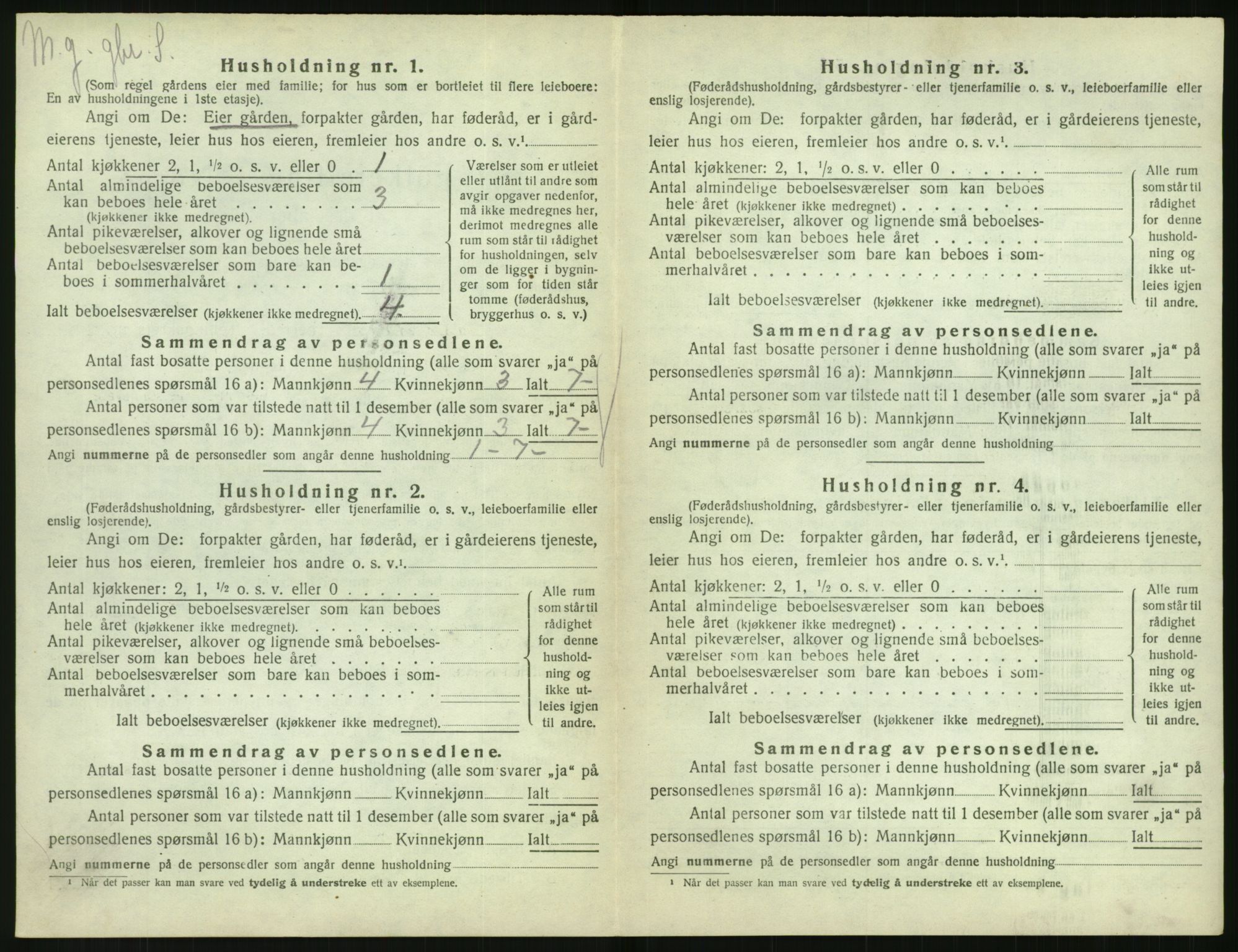 SAK, 1920 census for Vegårshei, 1920, p. 373