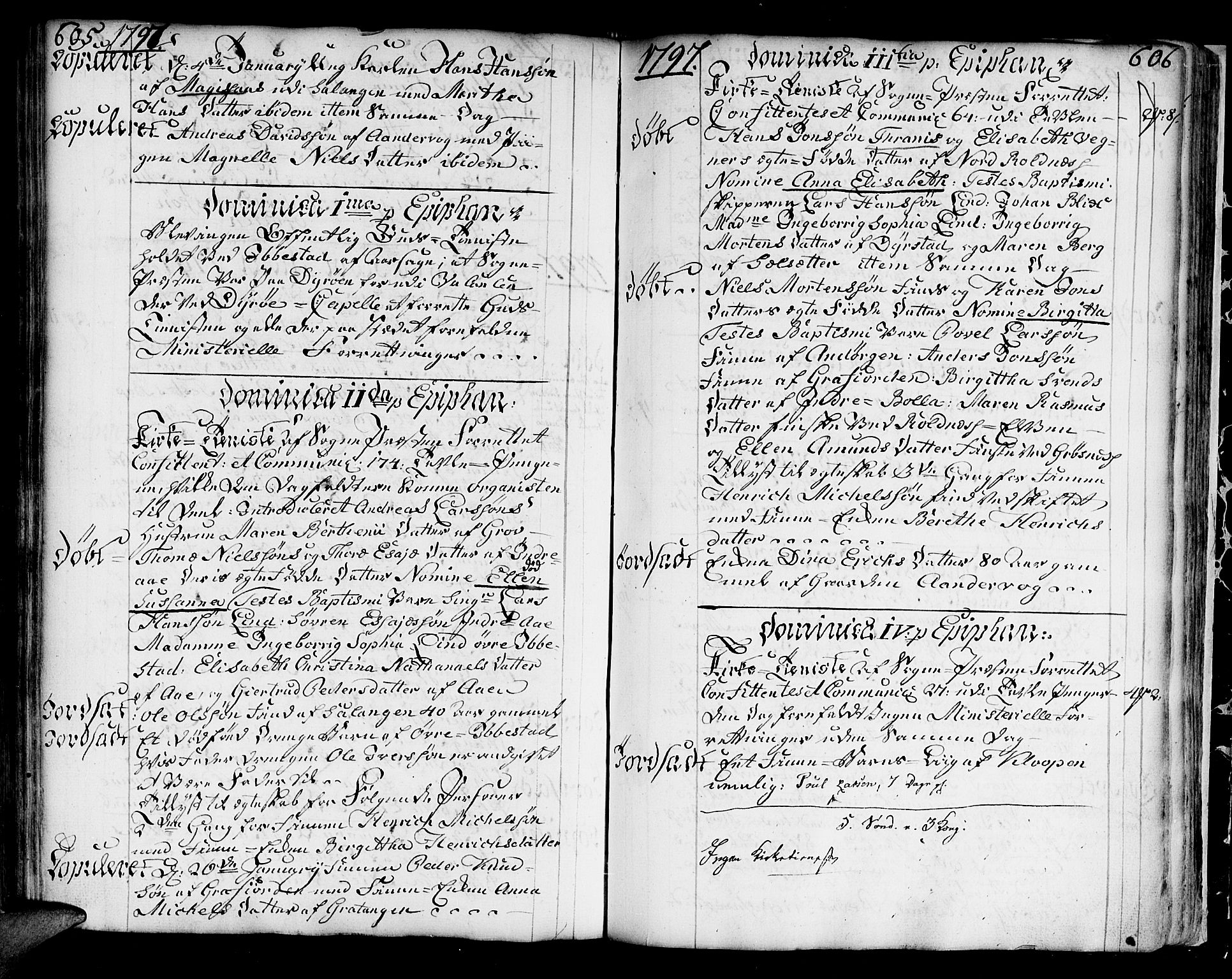 Ibestad sokneprestembete, SATØ/S-0077/H/Ha/Haa/L0003kirke: Parish register (official) no. 3, 1776-1801, p. 605-606