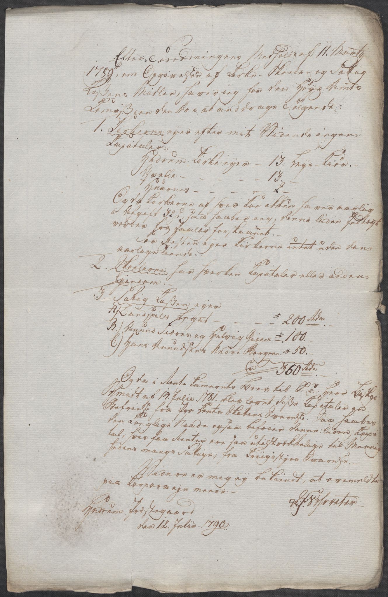 Rentekammeret inntil 1814, Reviderte regnskaper, Mindre regnskaper, AV/RA-EA-4068/Rf/Rfe/L0021: Larvik grevskap, Lista fogderi, 1789, p. 52