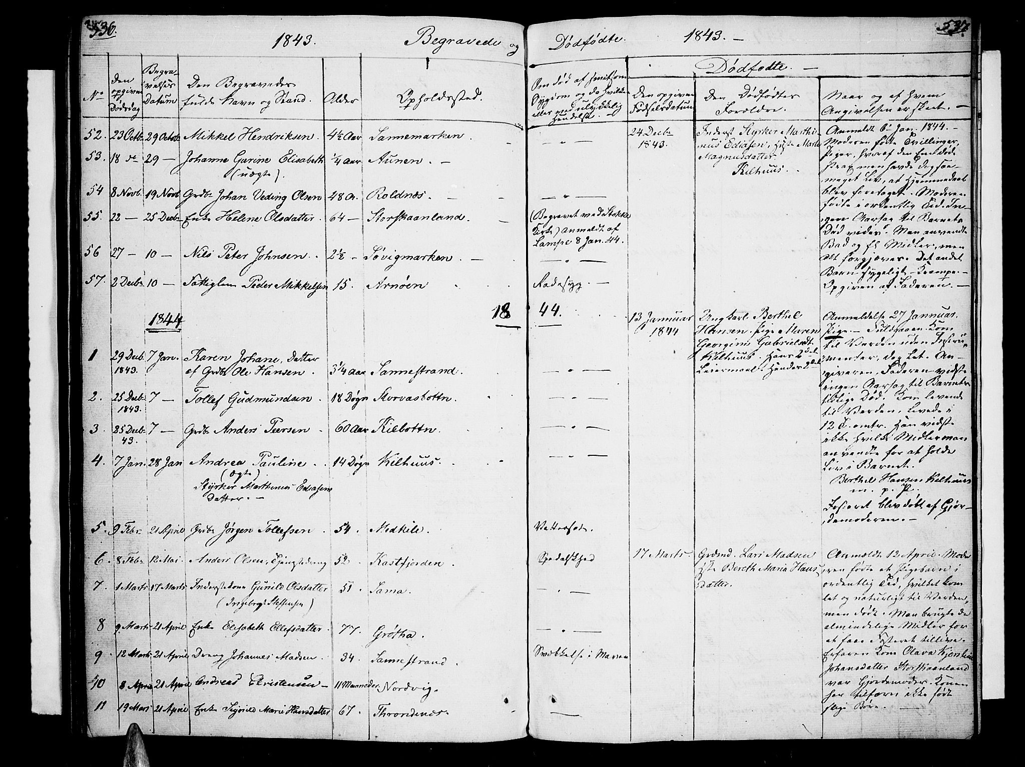 Trondenes sokneprestkontor, SATØ/S-1319/H/Hb/L0005klokker: Parish register (copy) no. 5, 1834-1845, p. 536-537