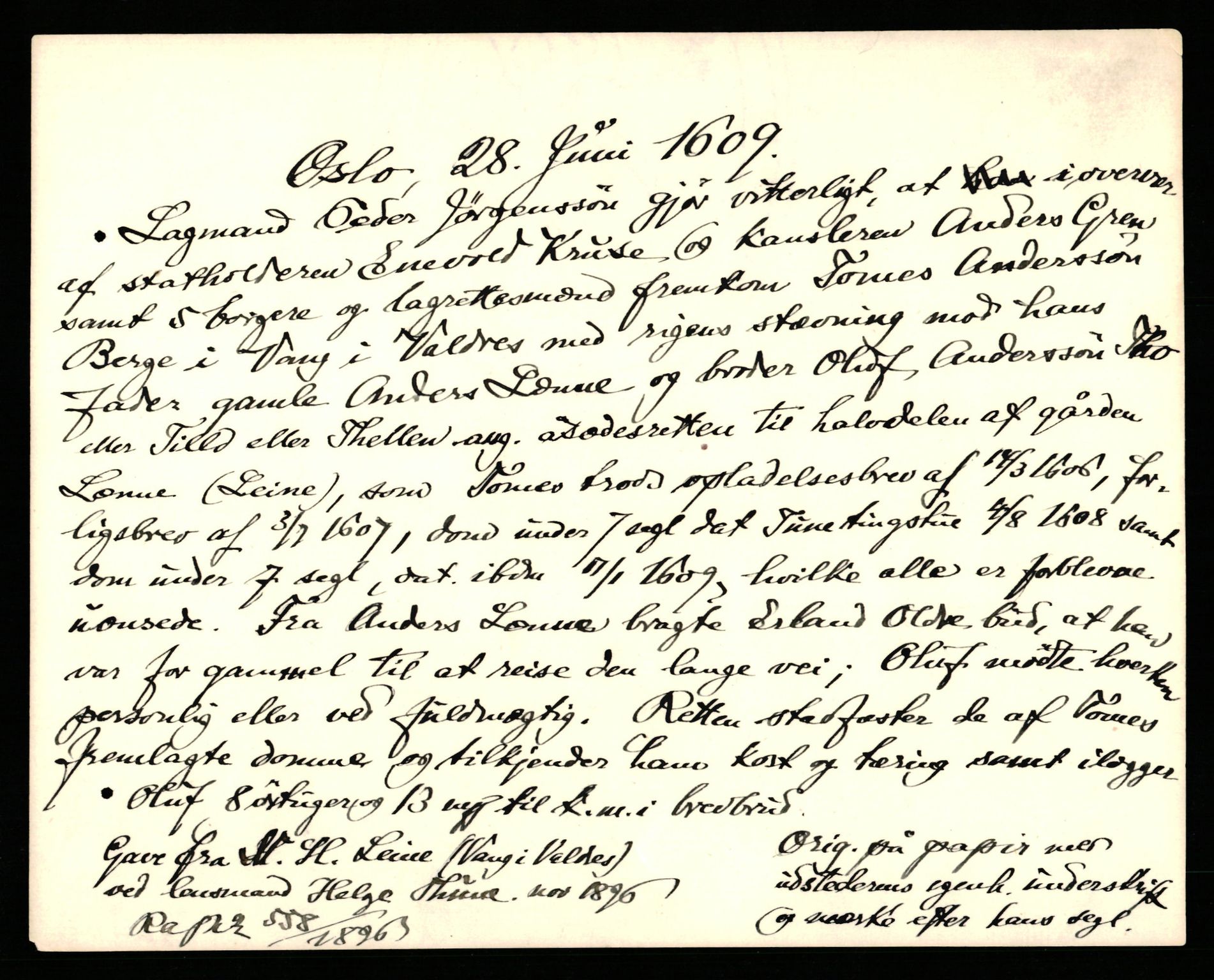 Riksarkivets diplomsamling, AV/RA-EA-5965/F35/F35b/L0005: Riksarkivets diplomer, seddelregister, 1601-1612, p. 551