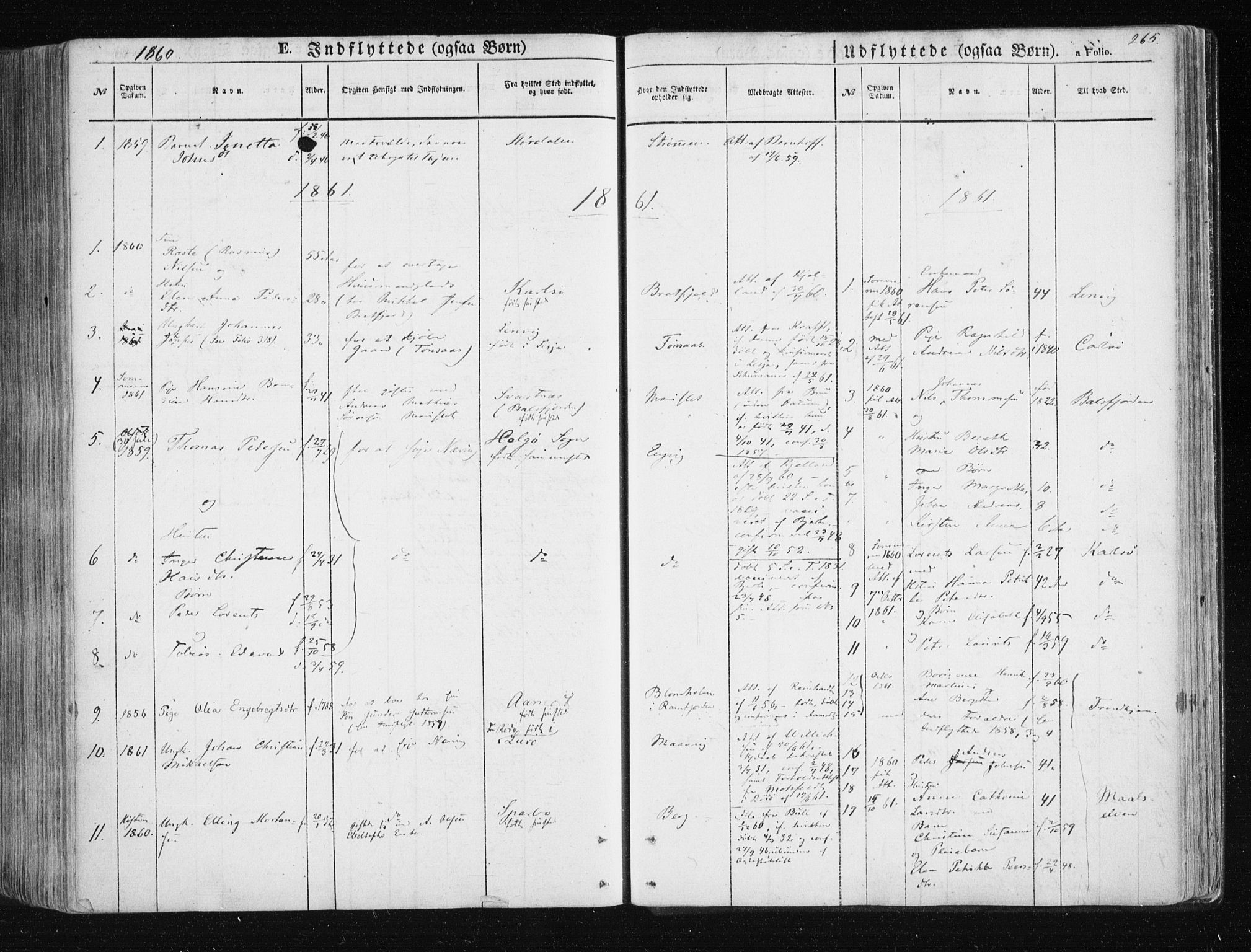Tromsøysund sokneprestkontor, SATØ/S-1304/G/Ga/L0001kirke: Parish register (official) no. 1, 1856-1867, p. 265