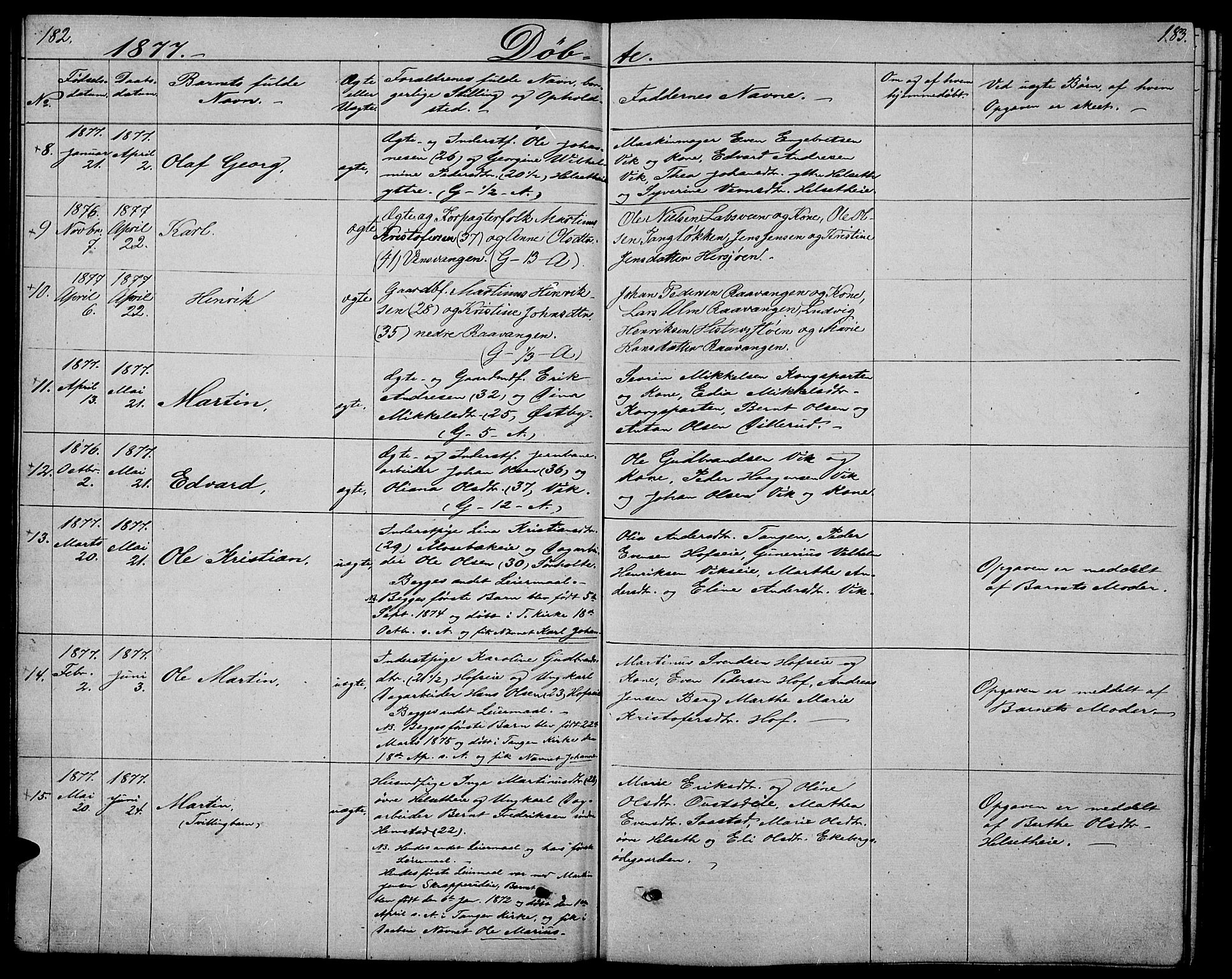 Stange prestekontor, SAH/PREST-002/L/L0005: Parish register (copy) no. 5, 1861-1881, p. 182-183
