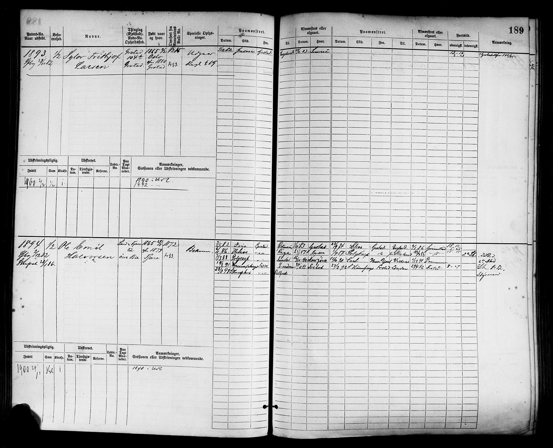 Grimstad mønstringskrets, AV/SAK-2031-0013/F/Fb/L0003: Hovedrulle nr 1517-2276, F-6, 1877-1888, p. 197