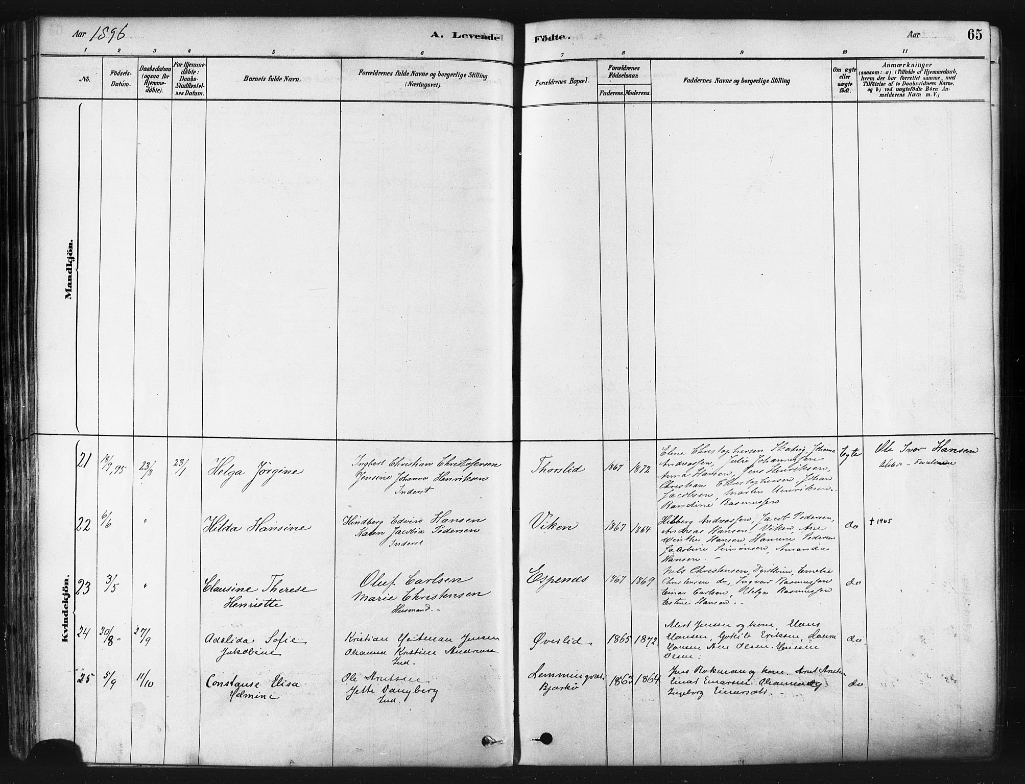 Tranøy sokneprestkontor, AV/SATØ-S-1313/I/Ia/Iaa/L0009kirke: Parish register (official) no. 9, 1878-1904, p. 65